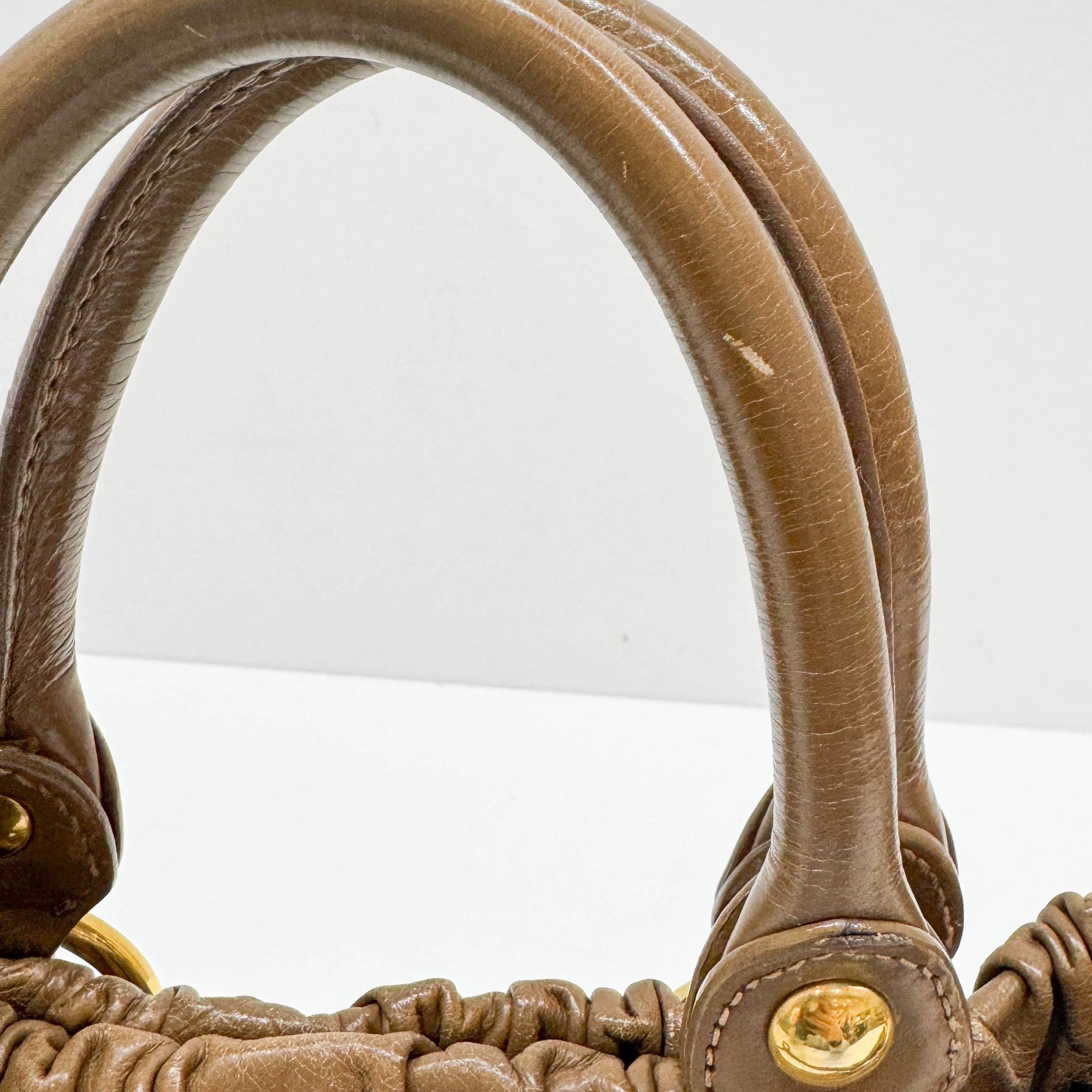 Vitello Tan Leather Two Way Bag