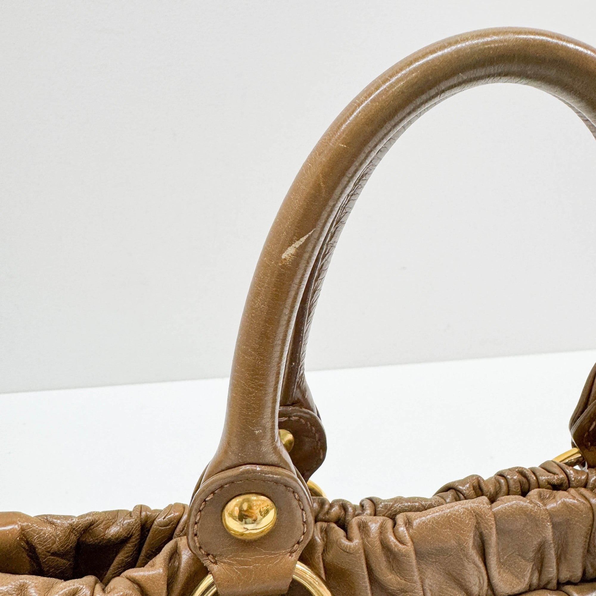 Vitello Tan Leather Two Way Bag