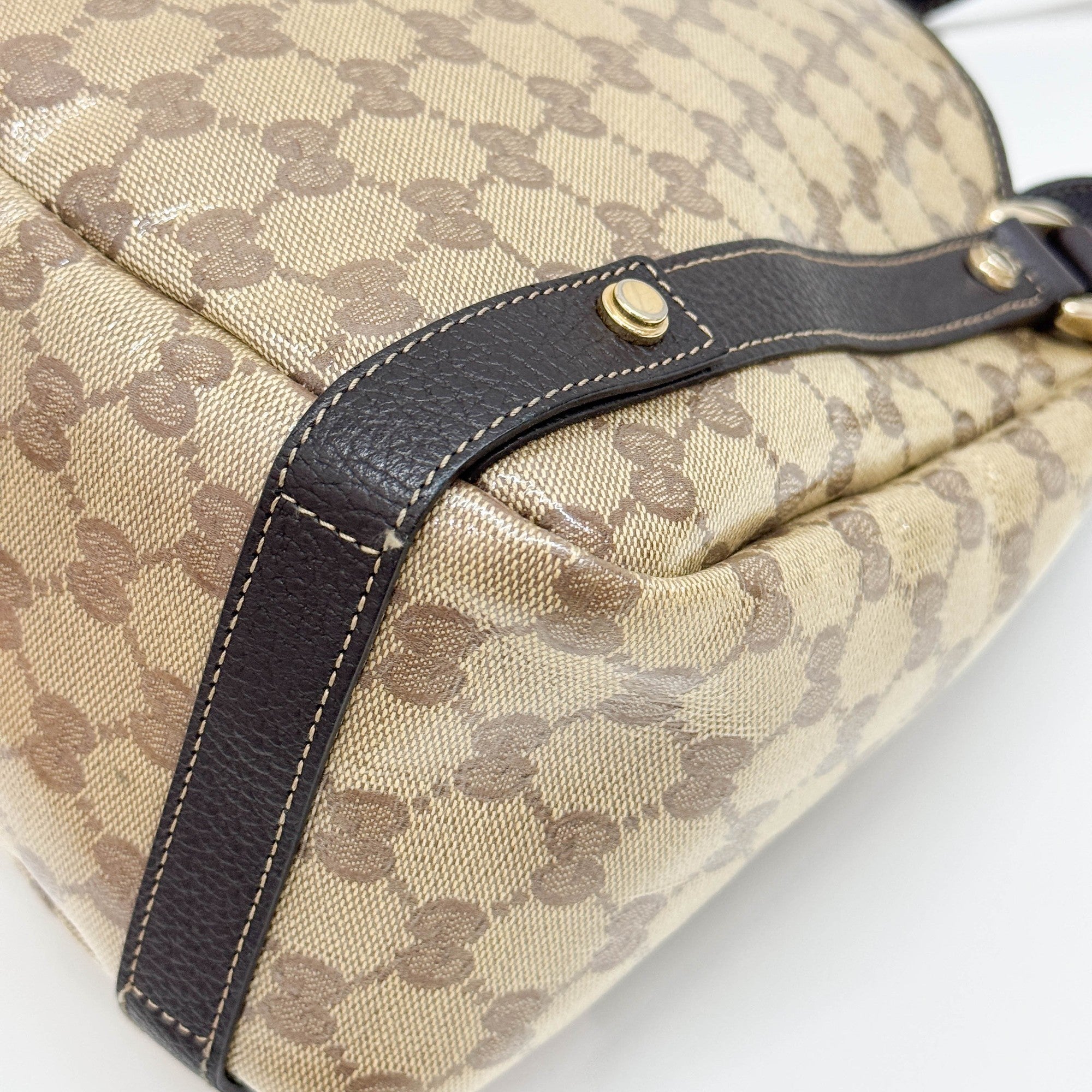 Abbey Brown GG Crystal Shoulder Bag