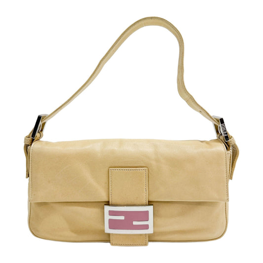Baguette Butter Yellow Leather Shoulder Bag