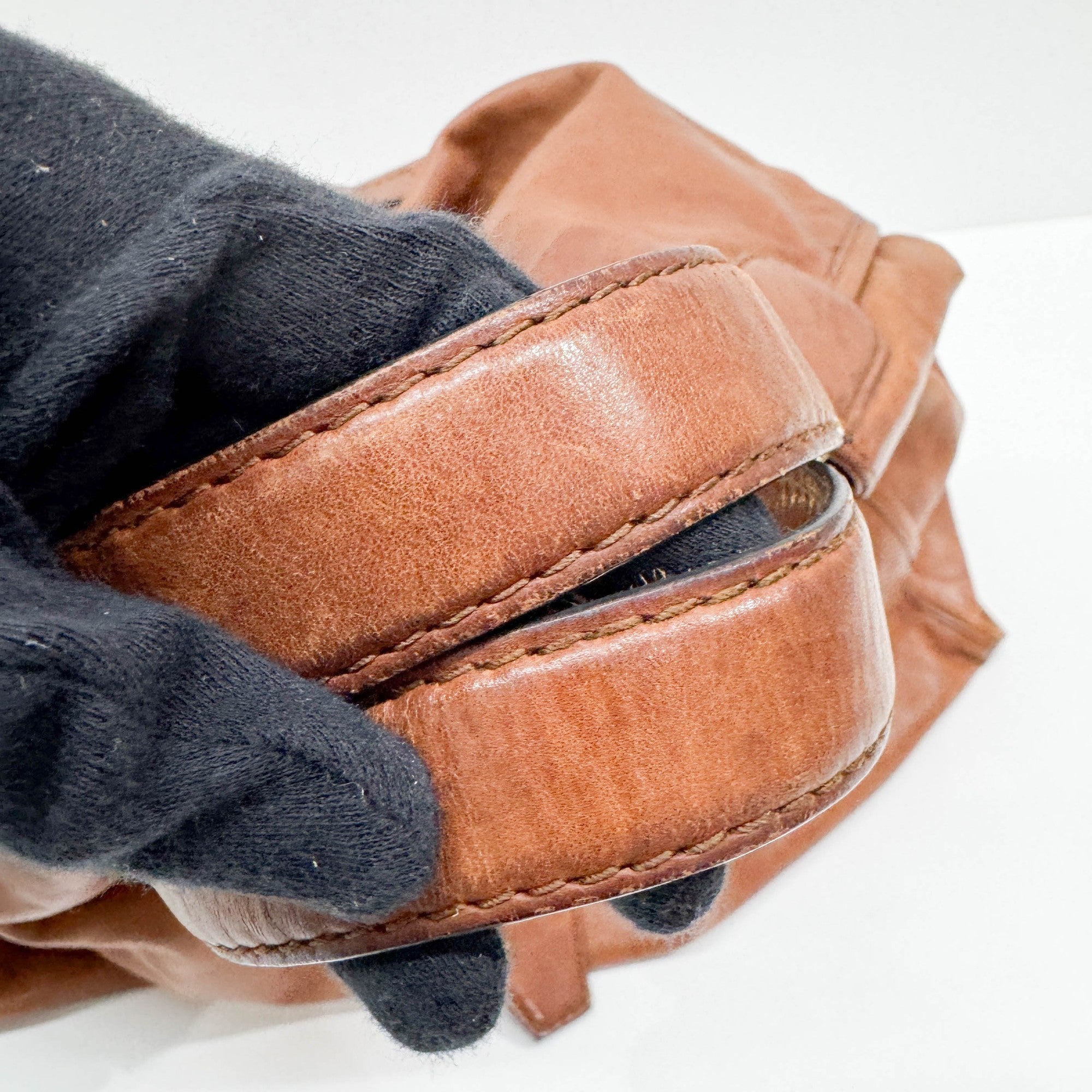 Stirrup Brown Leather Hobo Bag