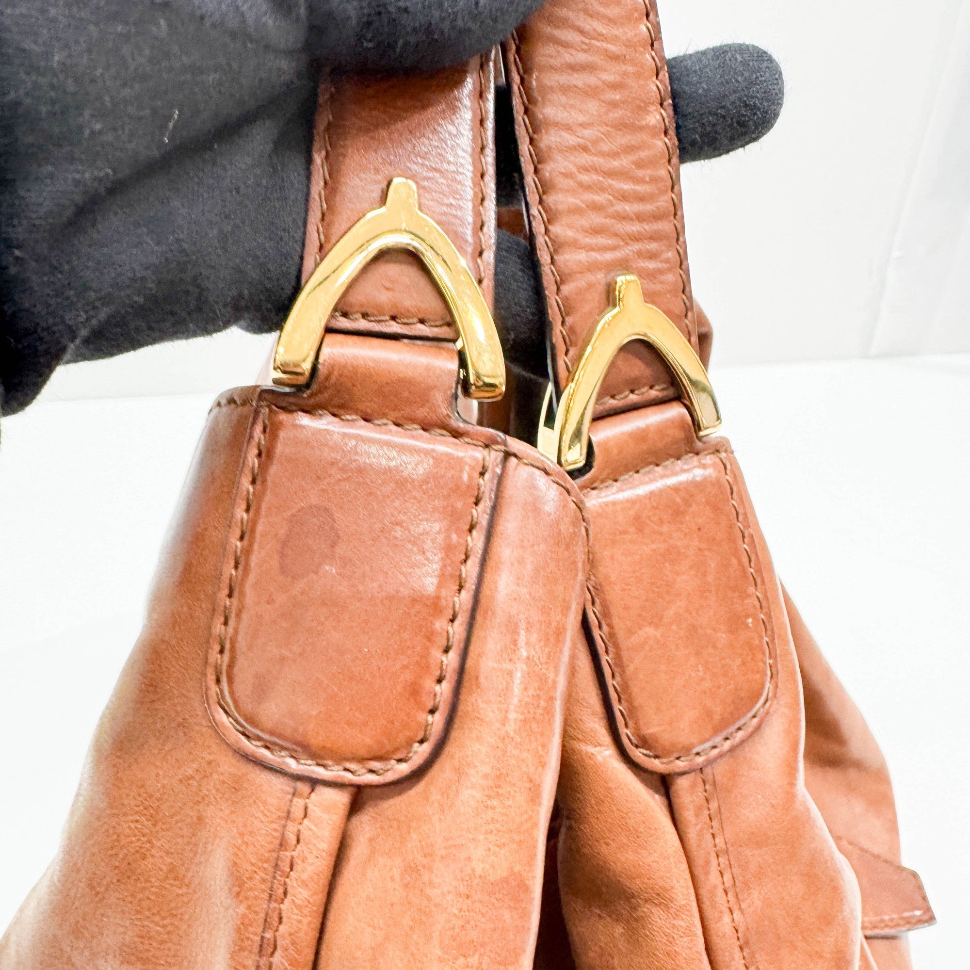 Stirrup Brown Leather Hobo Bag