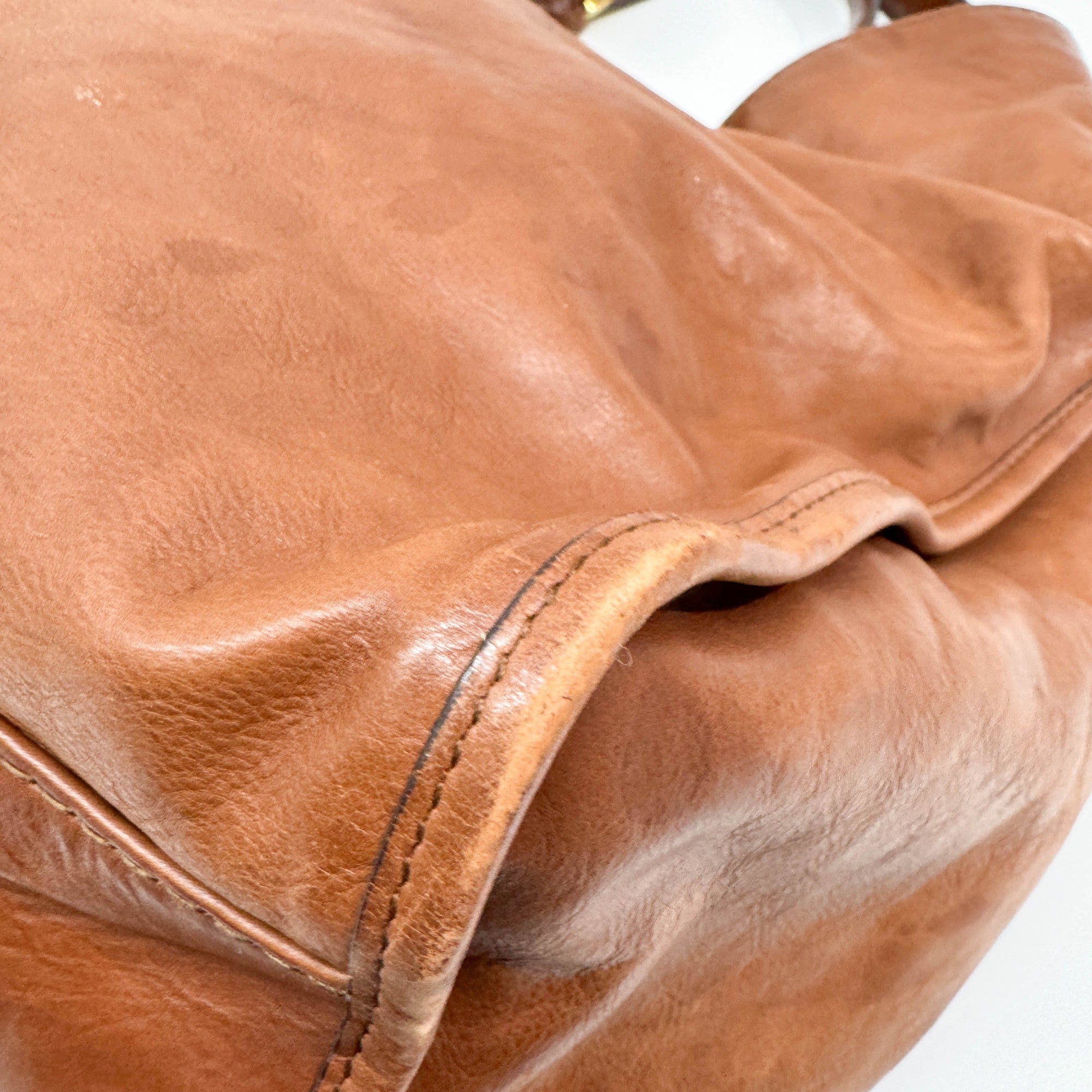 Stirrup Brown Leather Hobo Bag