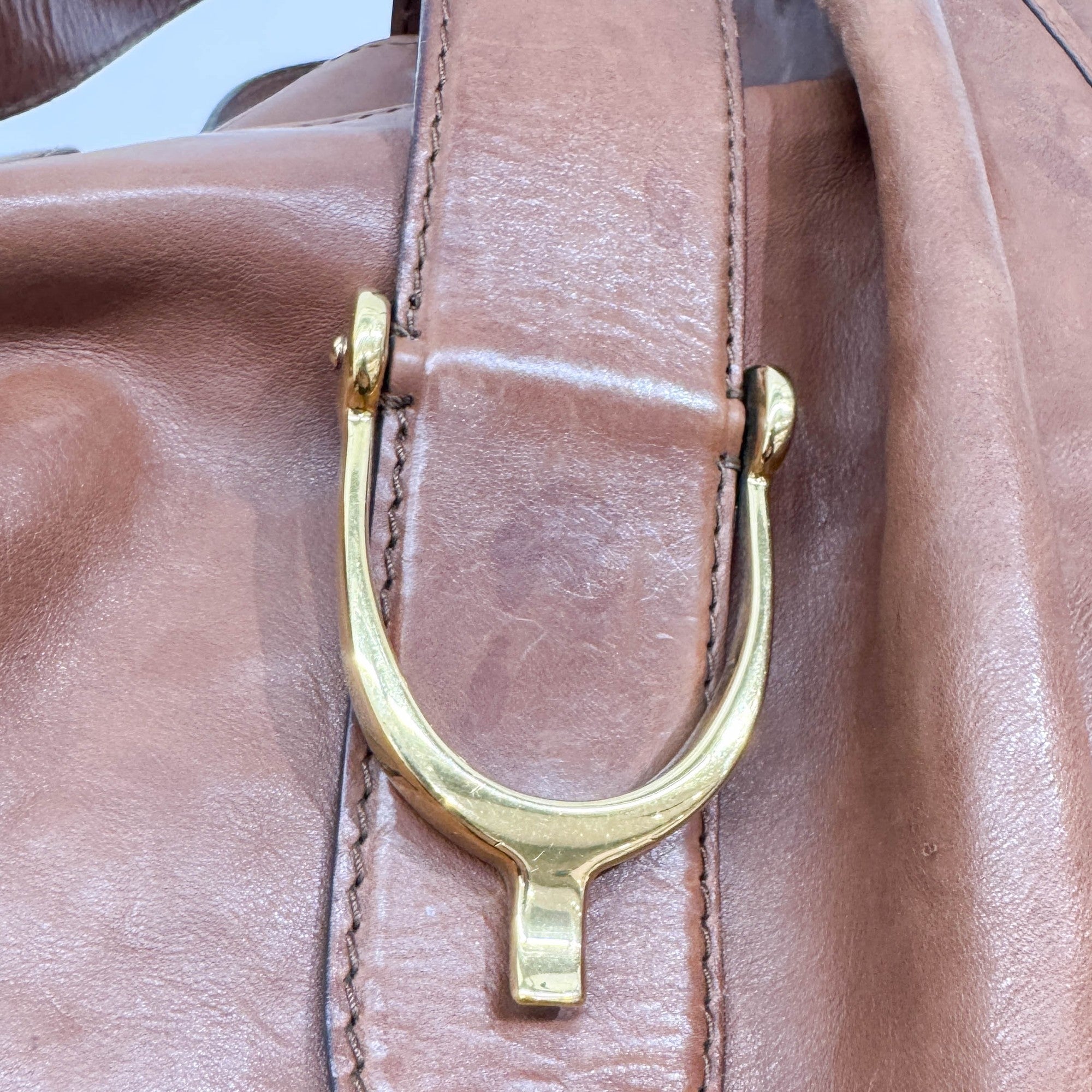 Stirrup Brown Leather Hobo Bag