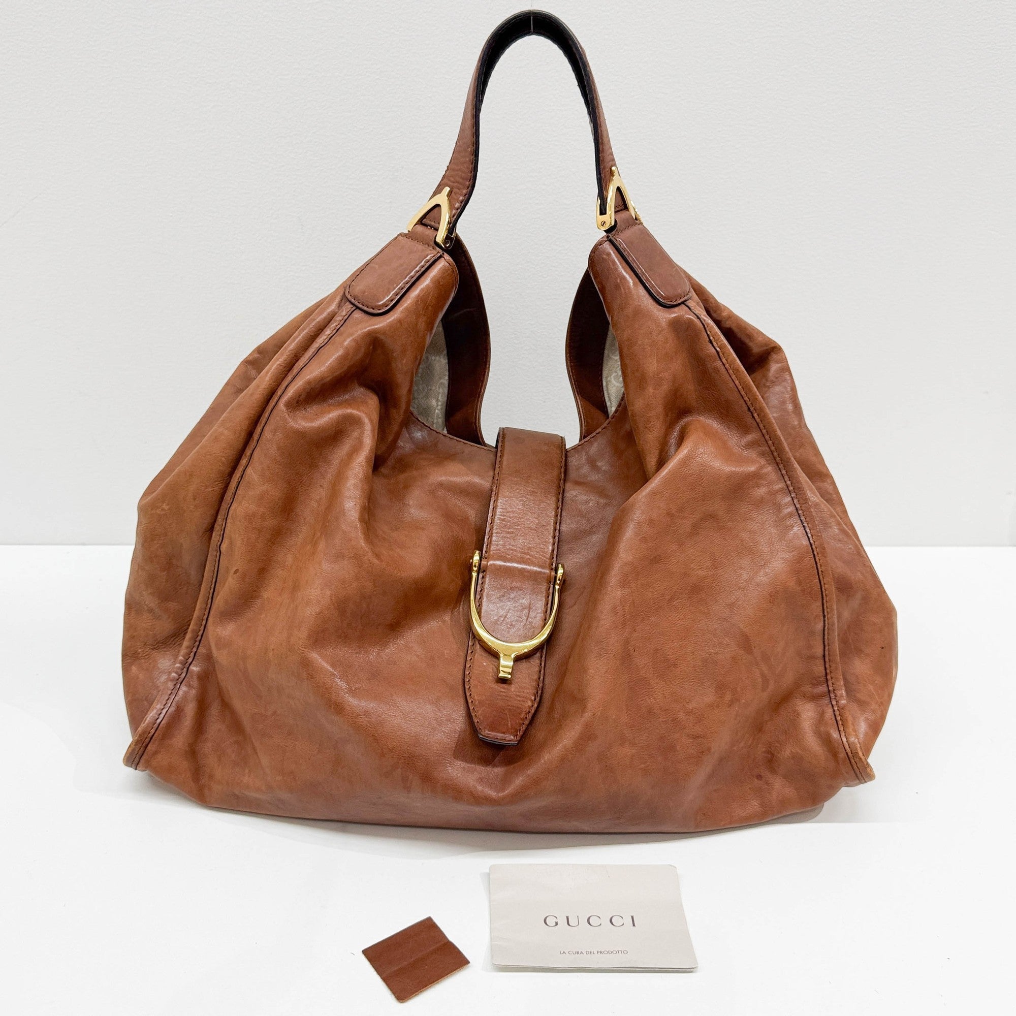 Stirrup Brown Leather Hobo Bag