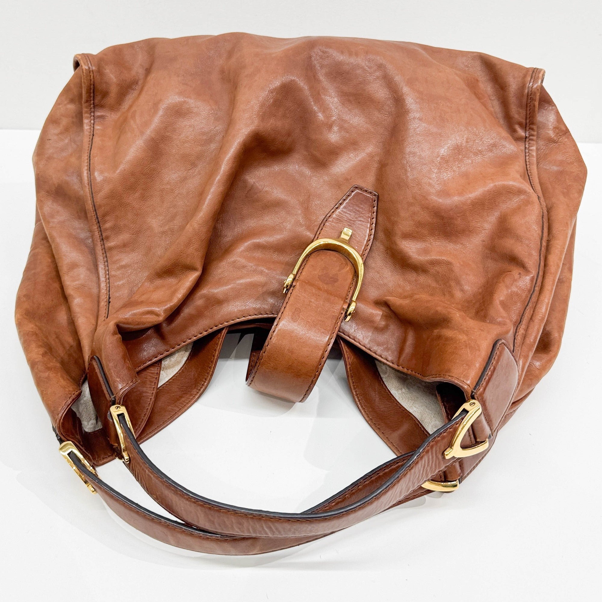 Stirrup Brown Leather Hobo Bag
