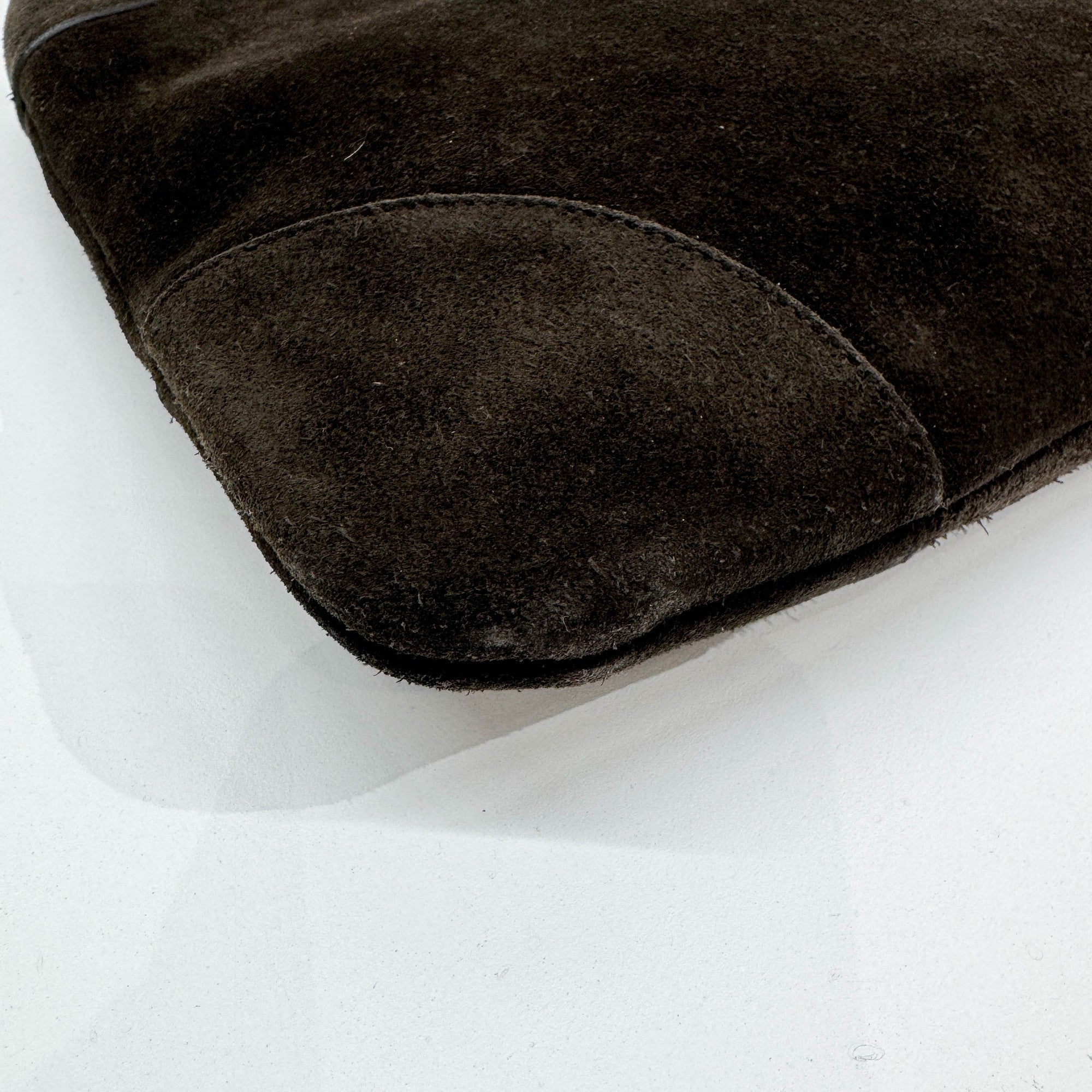 Jackie Dark Brown Suede Shoulder Bag