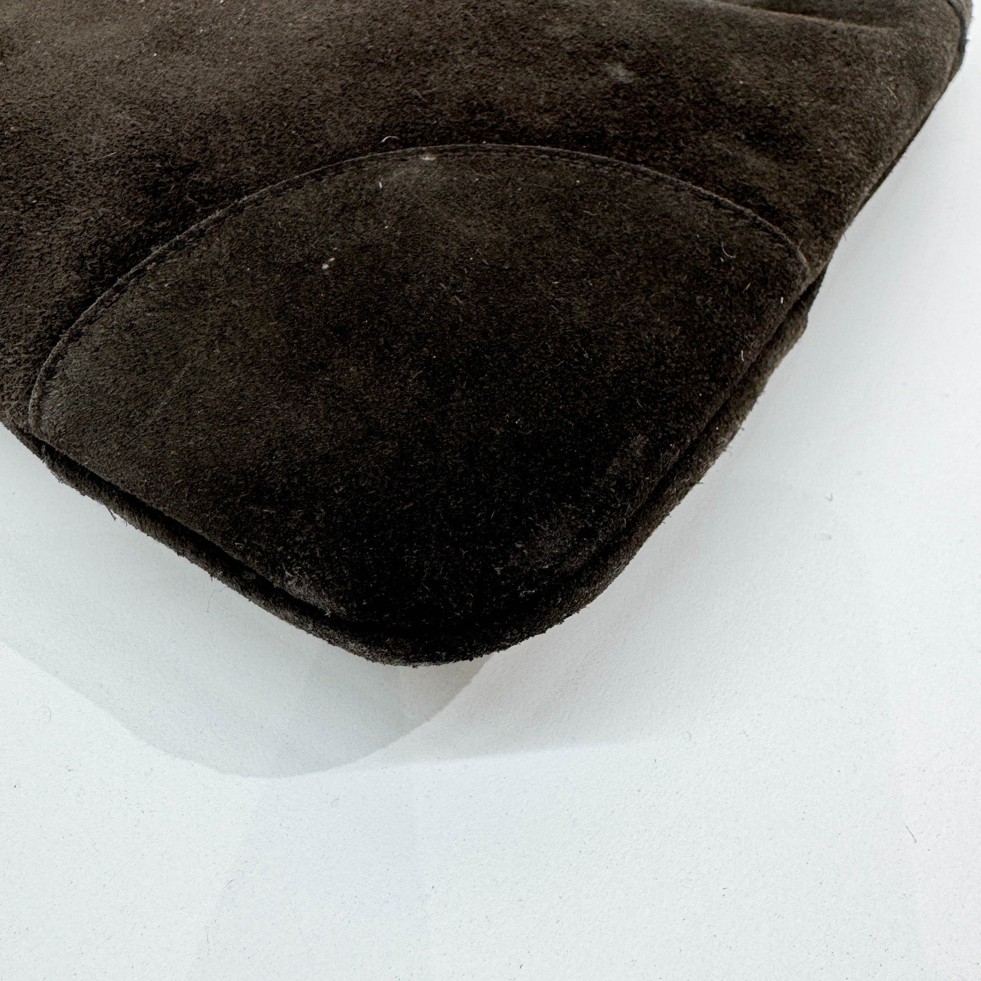 Jackie Dark Brown Suede Shoulder Bag