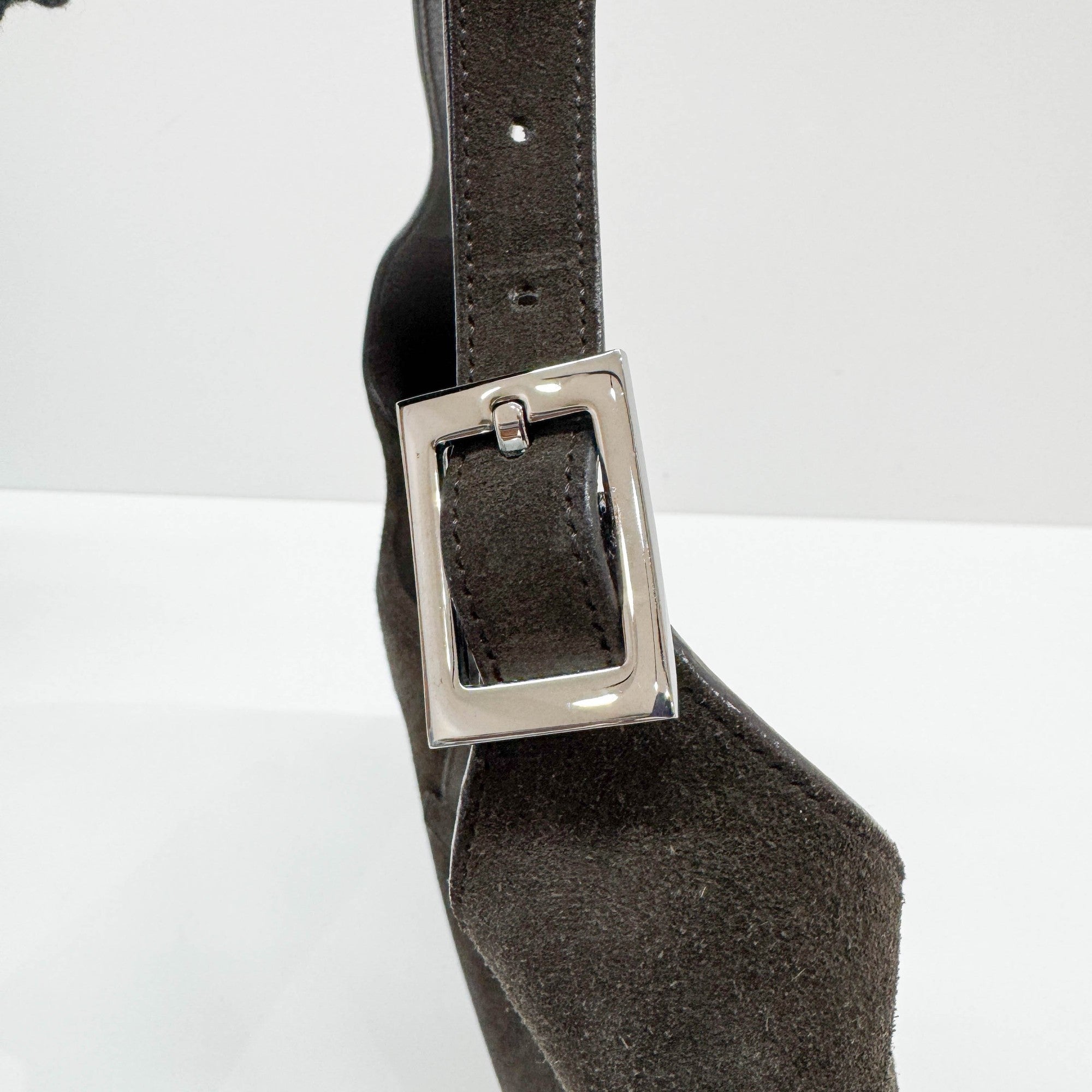 Jackie Dark Brown Suede Shoulder Bag