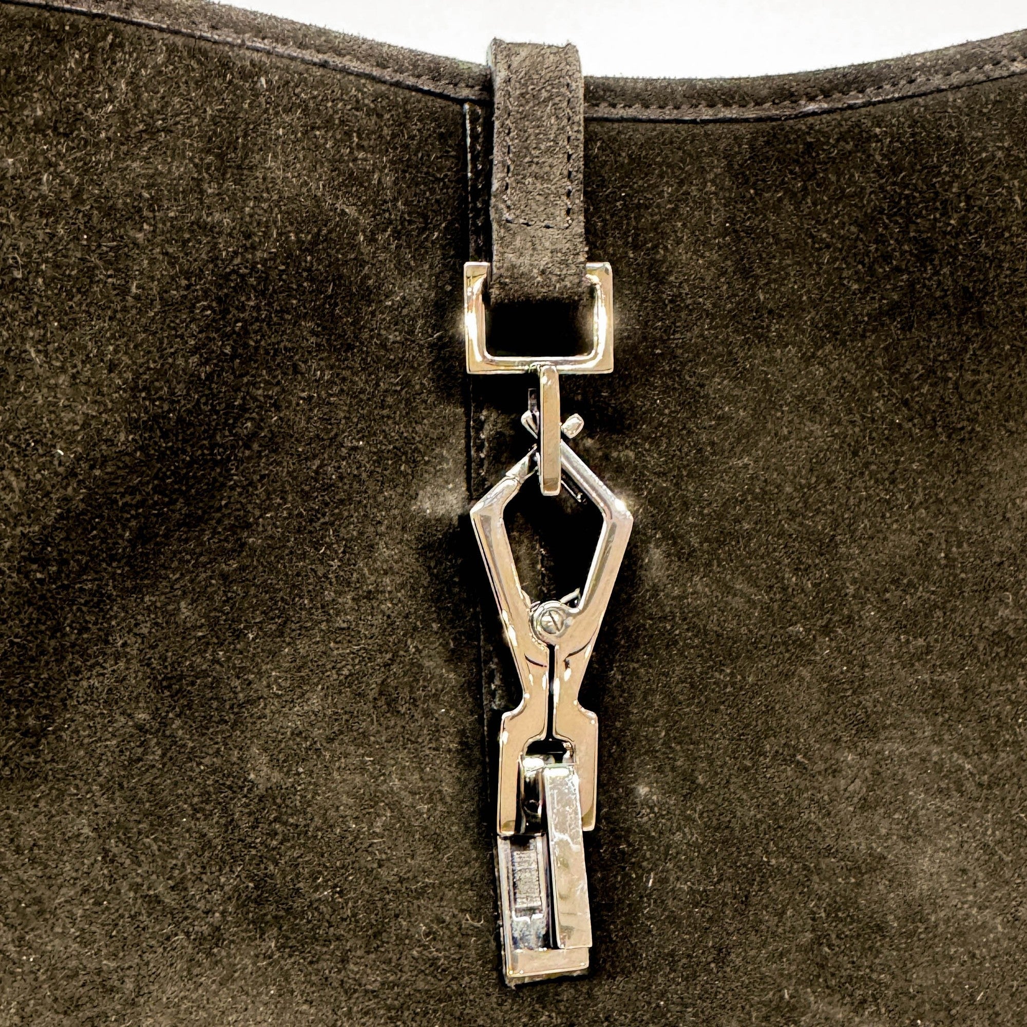 Jackie Dark Brown Suede Shoulder Bag