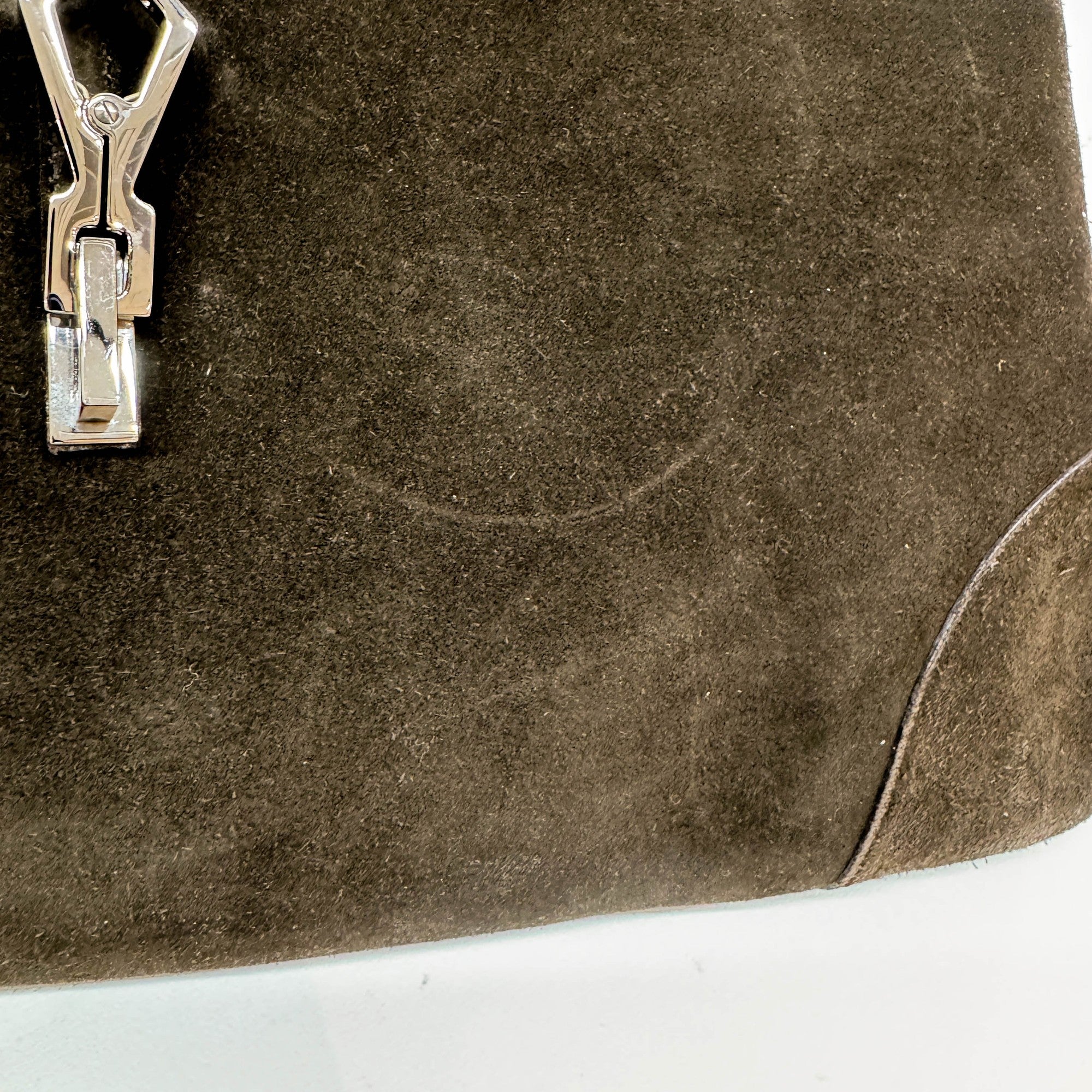 Jackie Dark Brown Suede Shoulder Bag