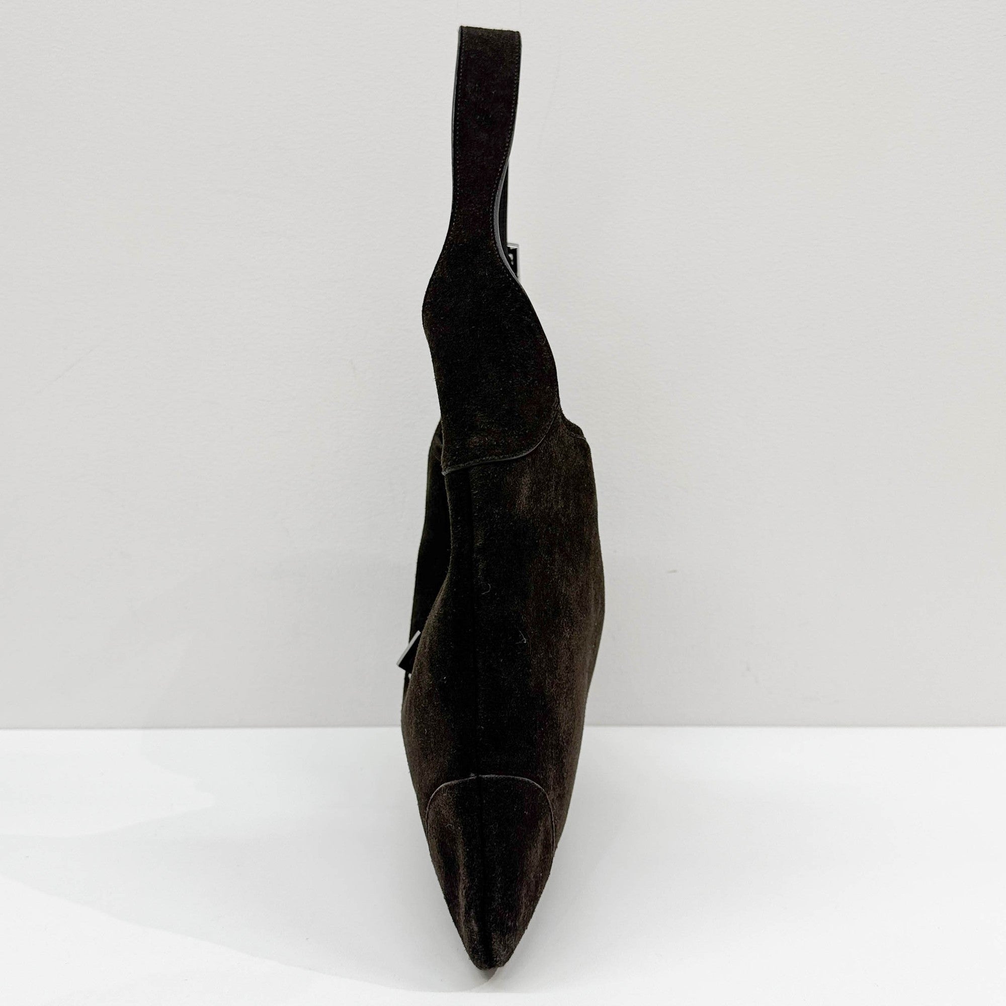 Jackie Dark Brown Suede Shoulder Bag