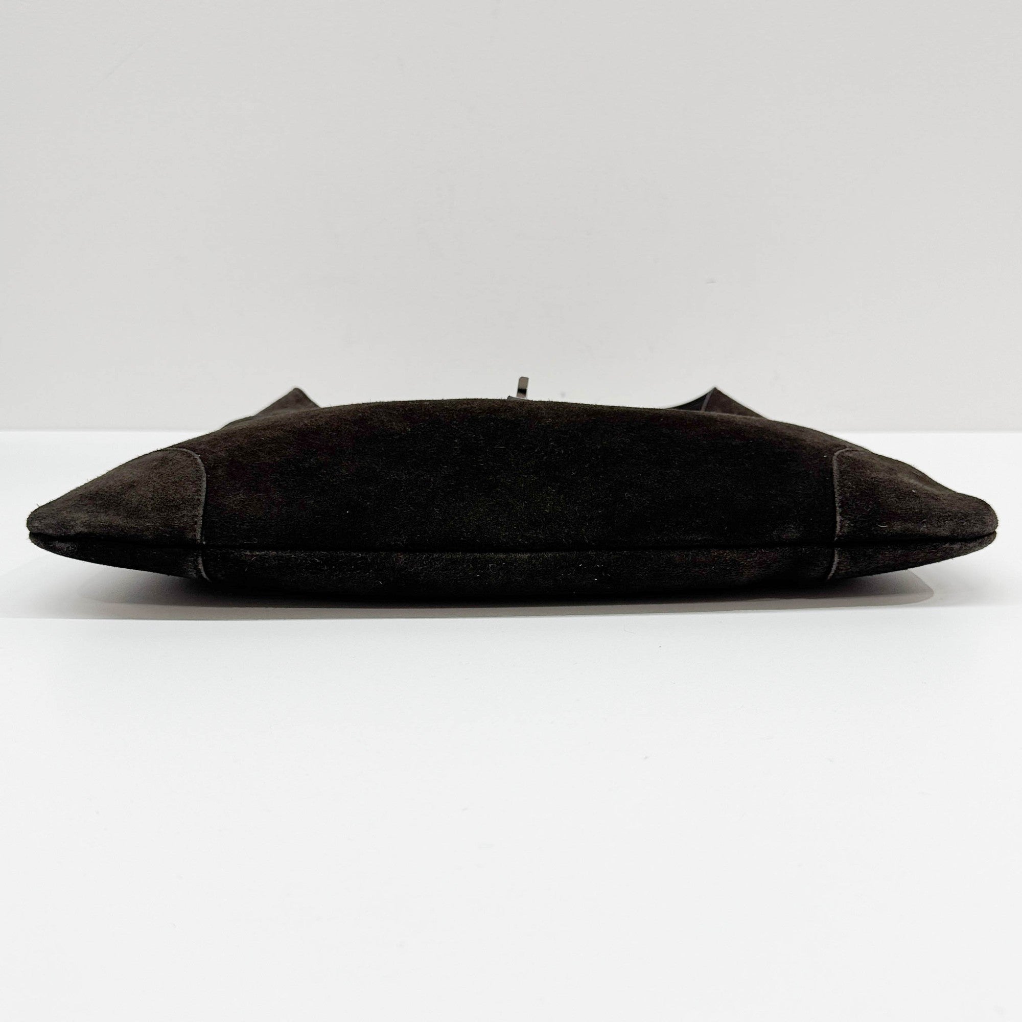 Jackie Dark Brown Suede Shoulder Bag