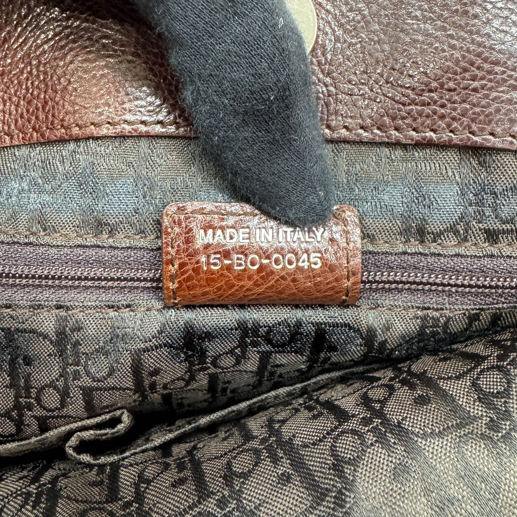 Butterfly Embroidered Brown Leather Shoulder Bag