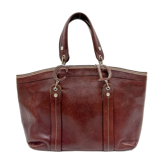 Butterfly Embroidered Brown Leather Shoulder Bag