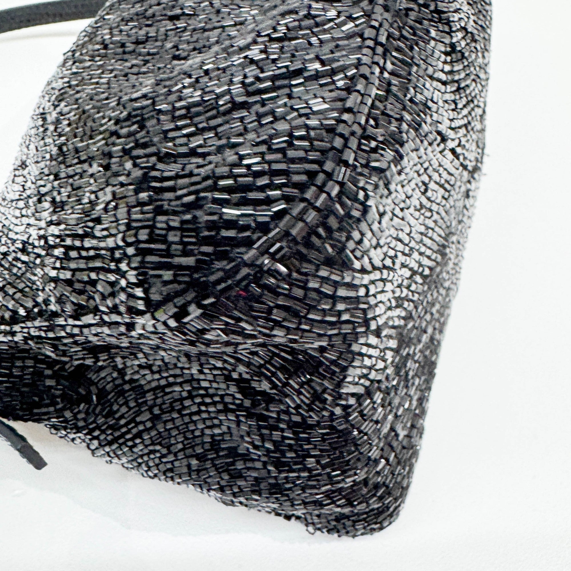 Mini Mamma Baguette Black Beads Shoulder Bag