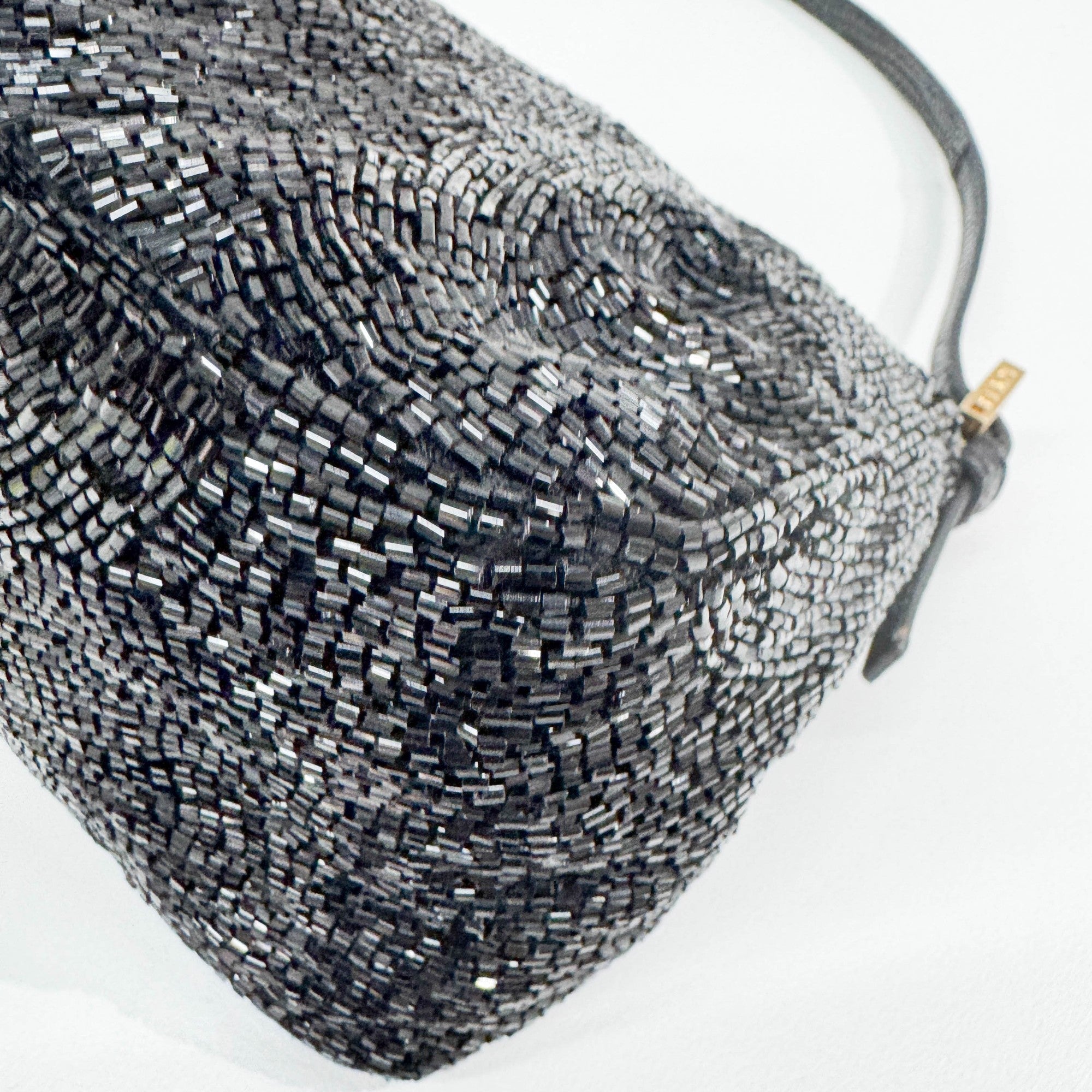 Mini Mamma Baguette Black Beads Shoulder Bag