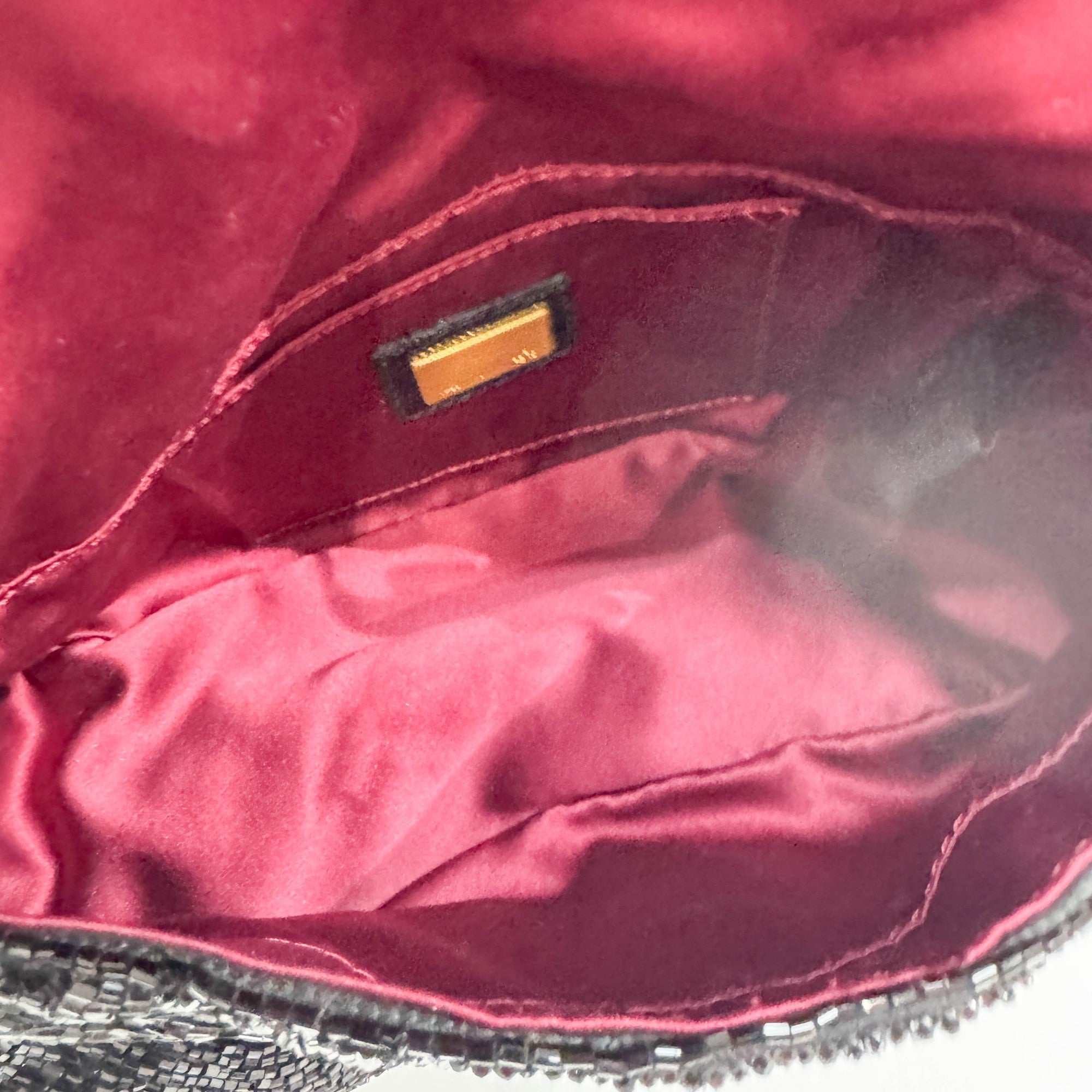 Mini Mamma Baguette Black Beads Shoulder Bag