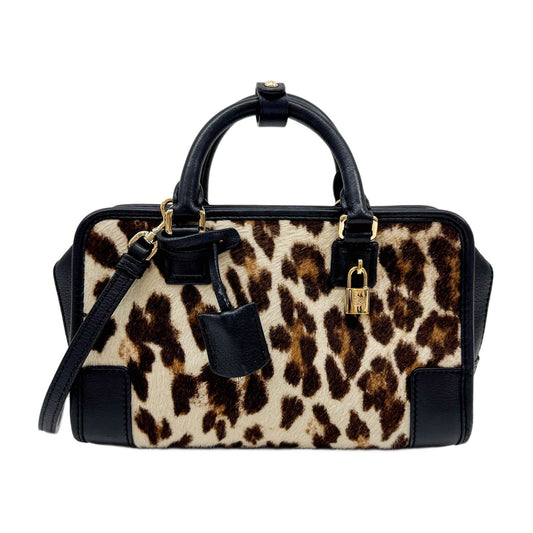 Mini Amazona Brown Leopard Print Pony Hair Two Way Bag