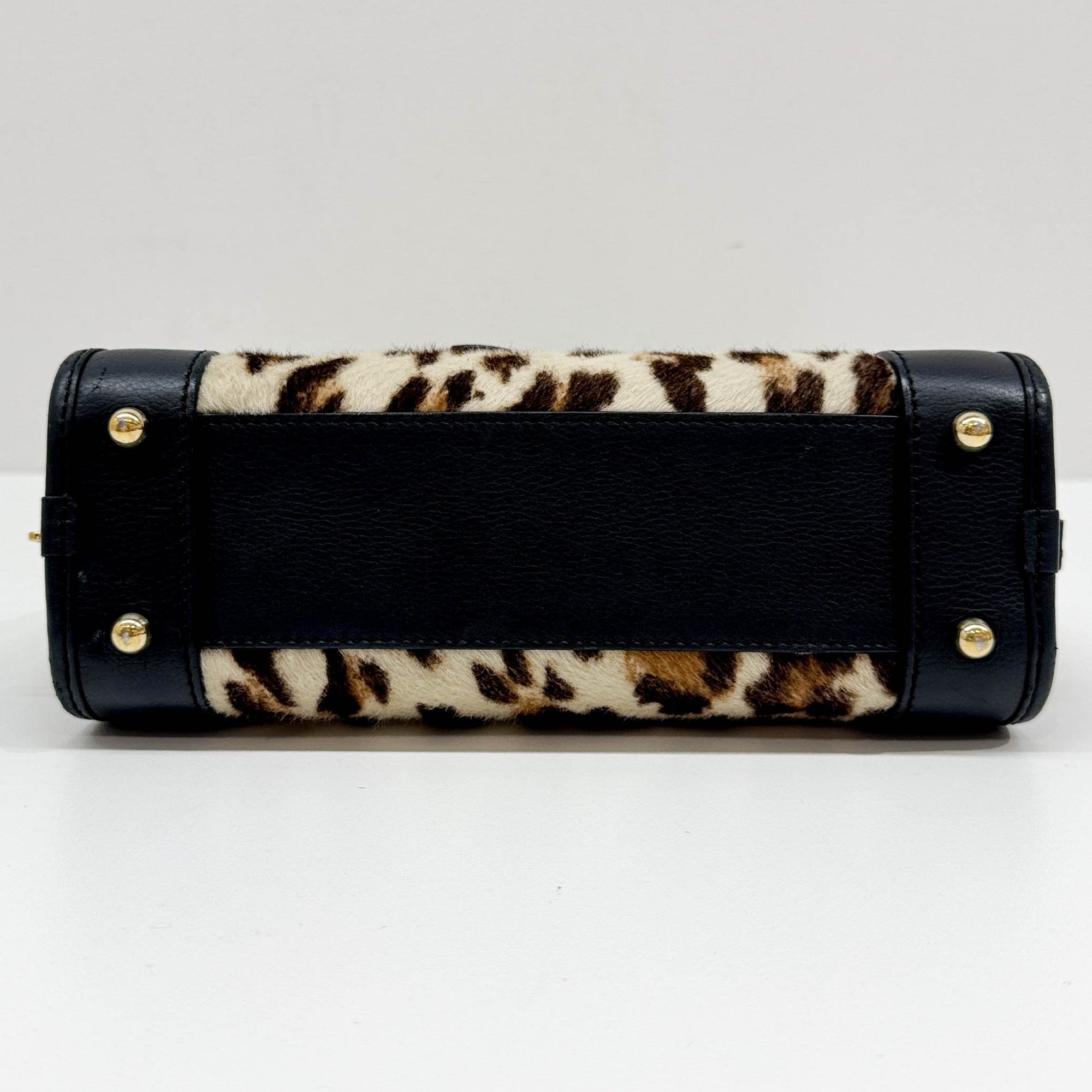 Mini Amazona Brown Leopard Print Pony Hair Two Way Bag