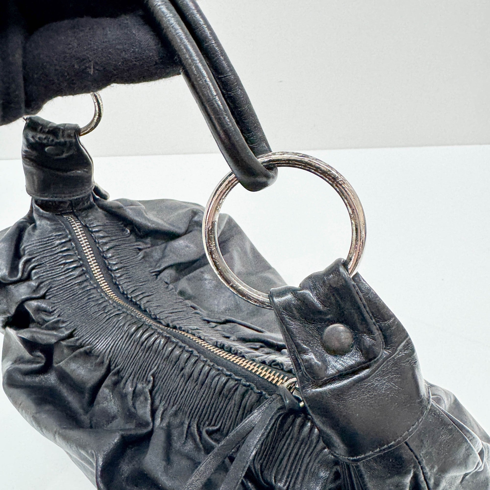 Black Leather Shoulder Bag