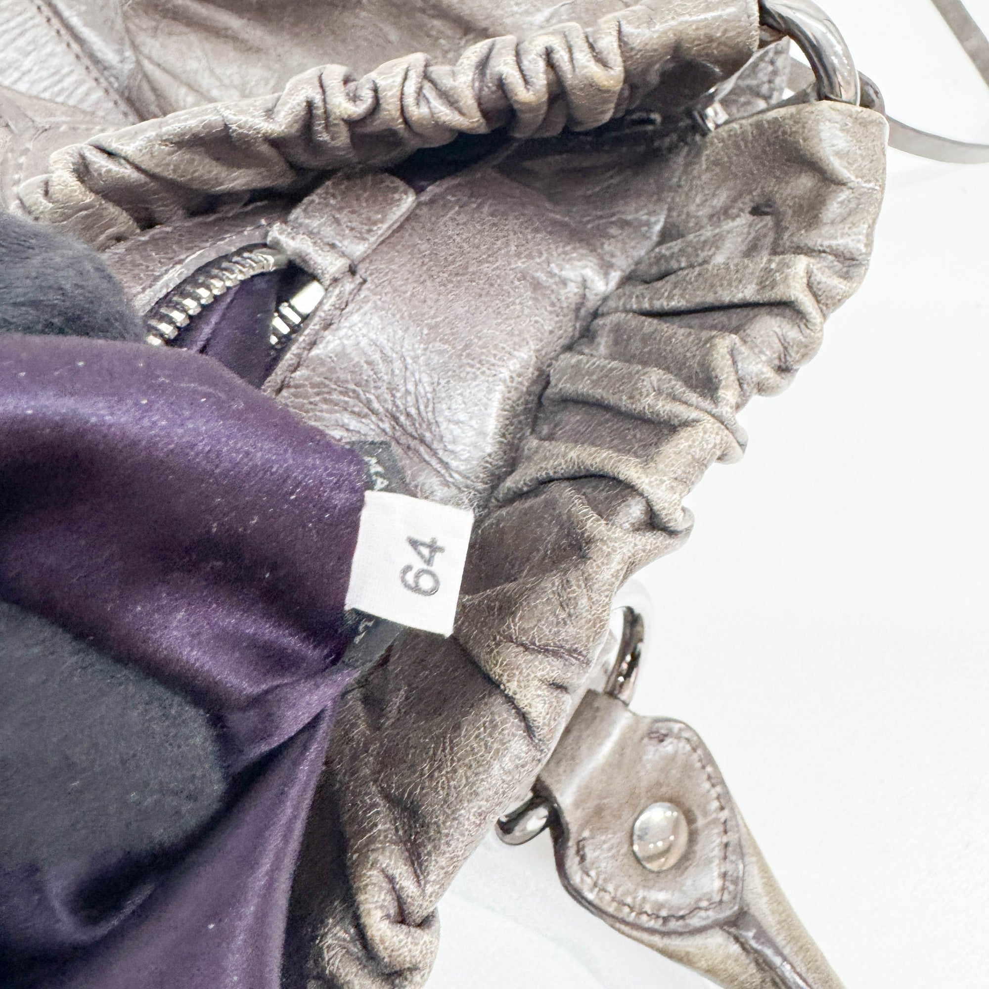 Vitello Gray Leather Two Way Bag