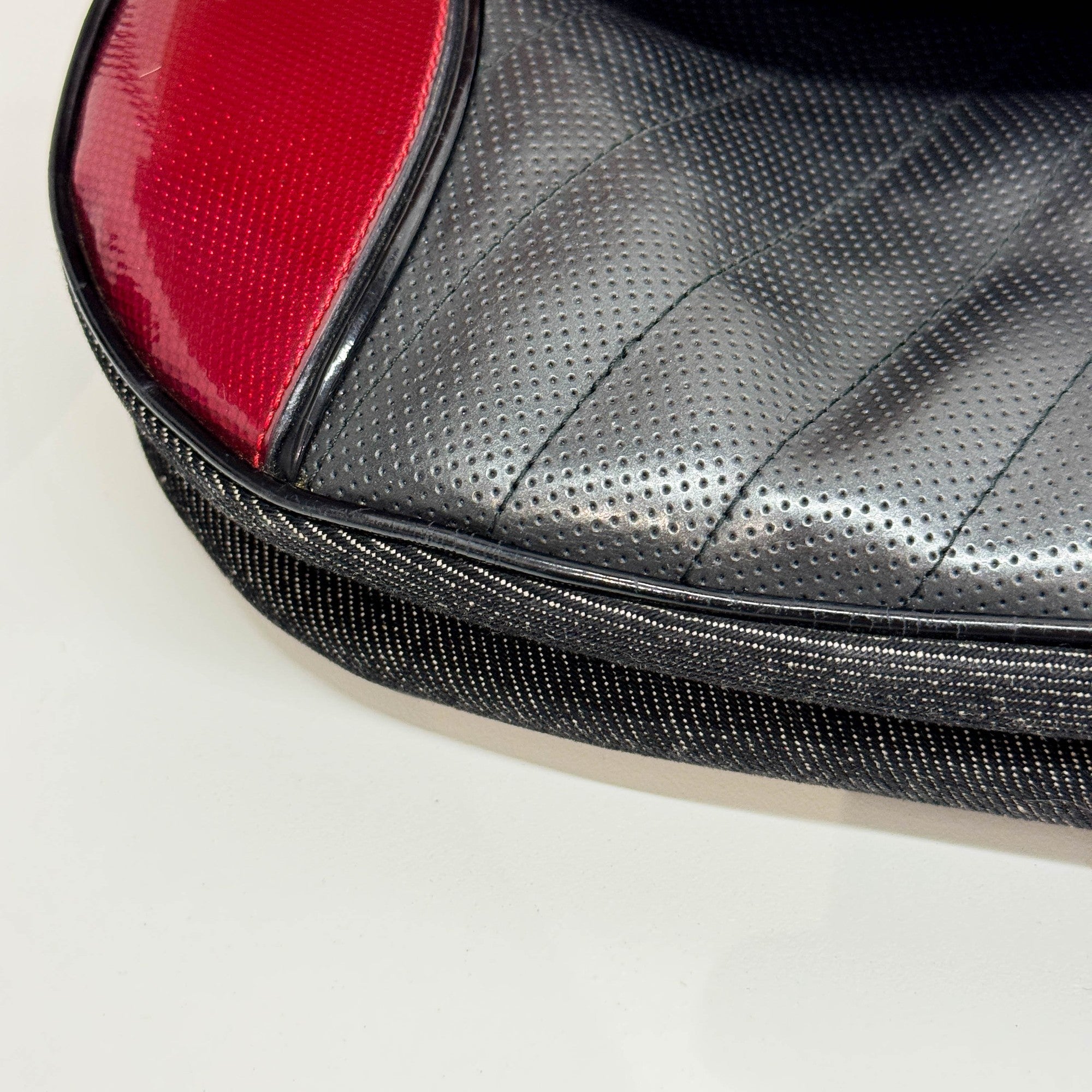 Saddle Cadillac Black Cotton & Leather Shoulder Bag