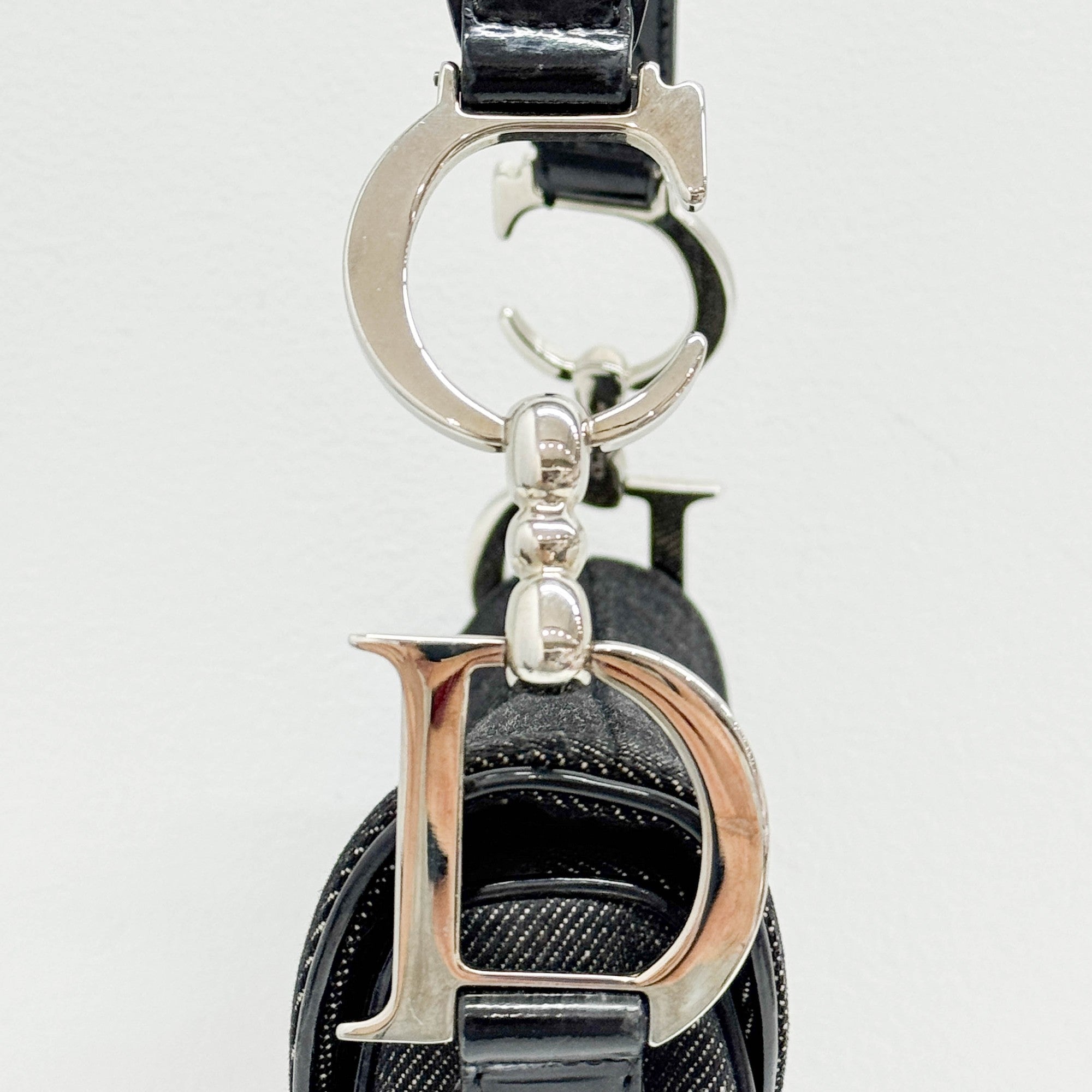 Saddle Cadillac Black Cotton & Leather Shoulder Bag