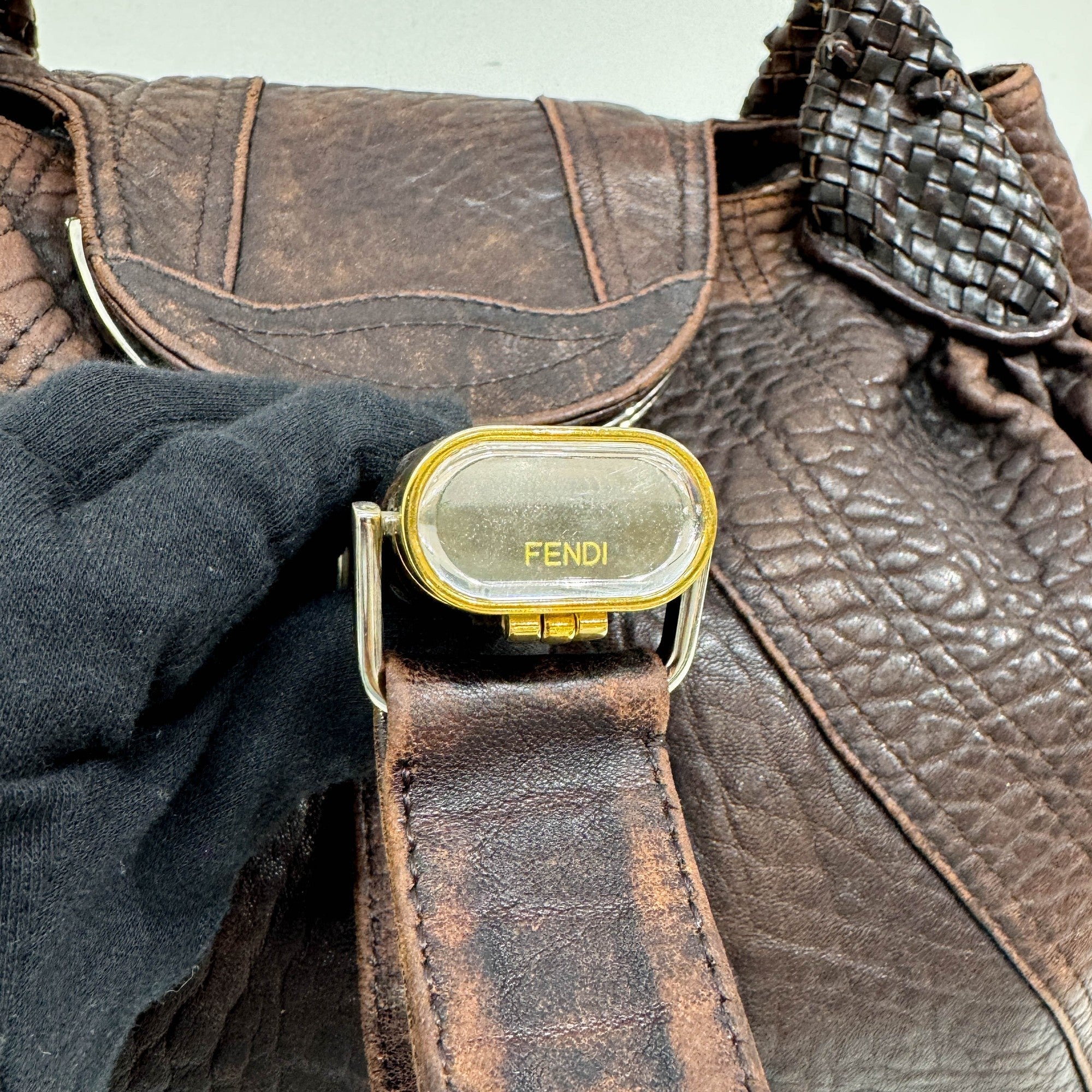 Spy Brown Leather Shoulder Bag