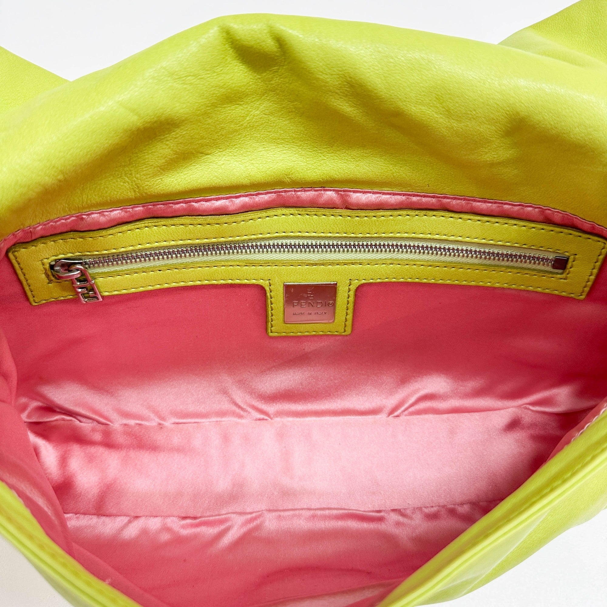 Baguette Green Nappa Leather Shoulder Bag