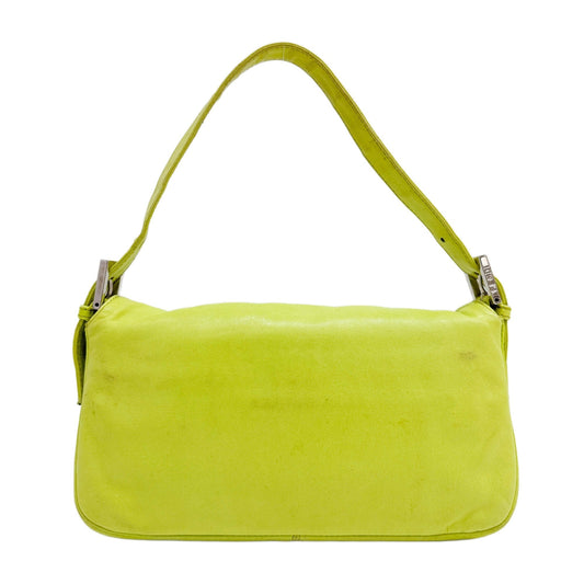 Baguette Green Nappa Leather Shoulder Bag