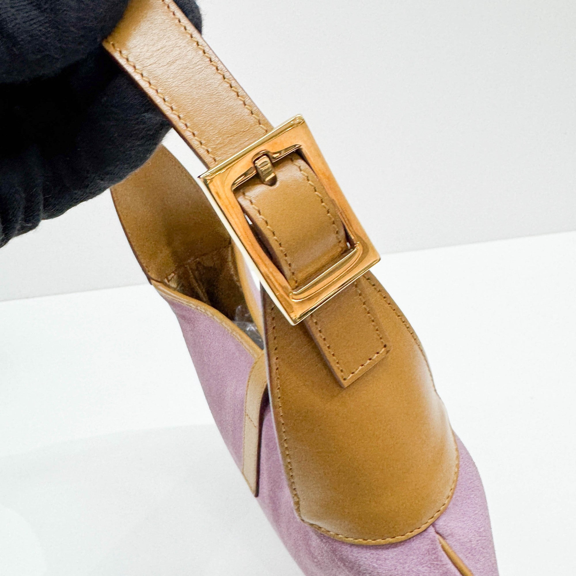 Jackie Lilac Suede Shoulder Bag