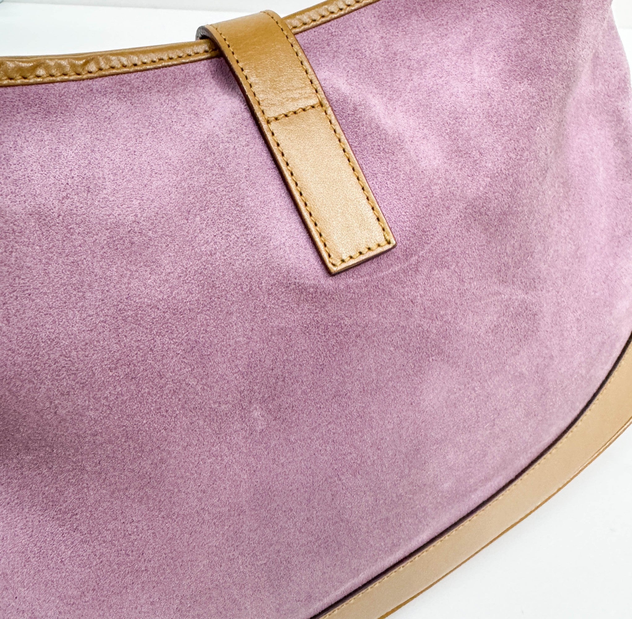Jackie Lilac Suede Shoulder Bag