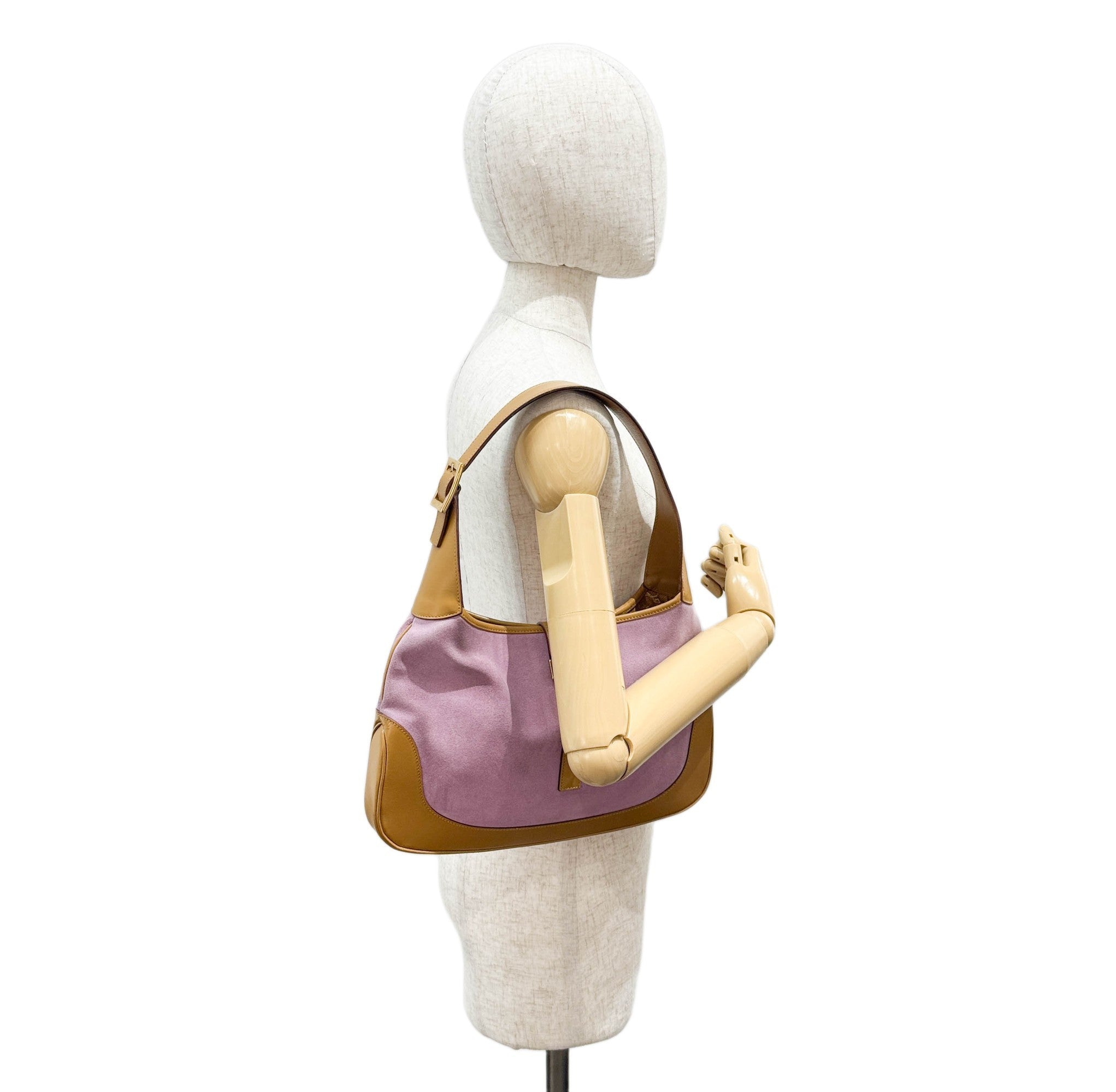 Jackie Lilac Suede Shoulder Bag
