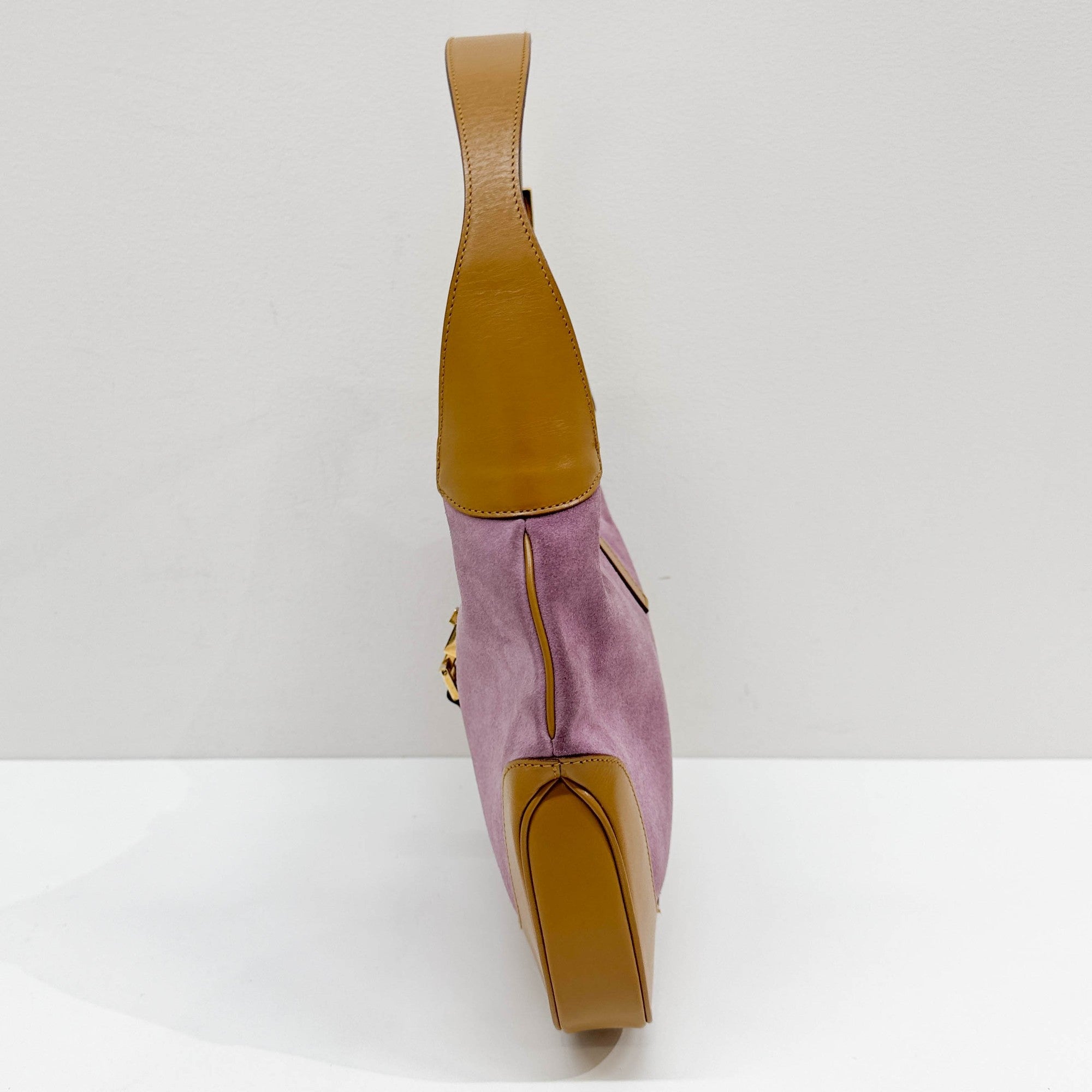 Jackie Lilac Suede Shoulder Bag