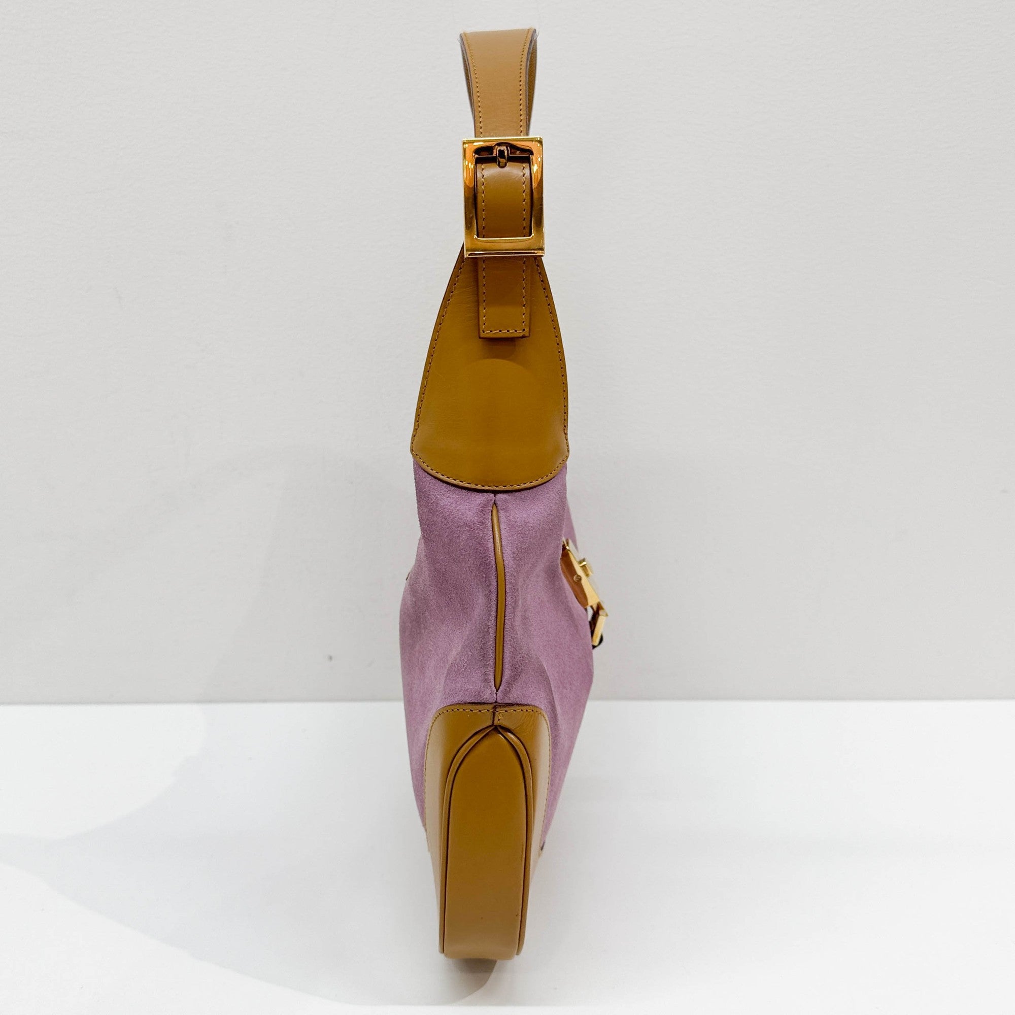 Jackie Lilac Suede Shoulder Bag