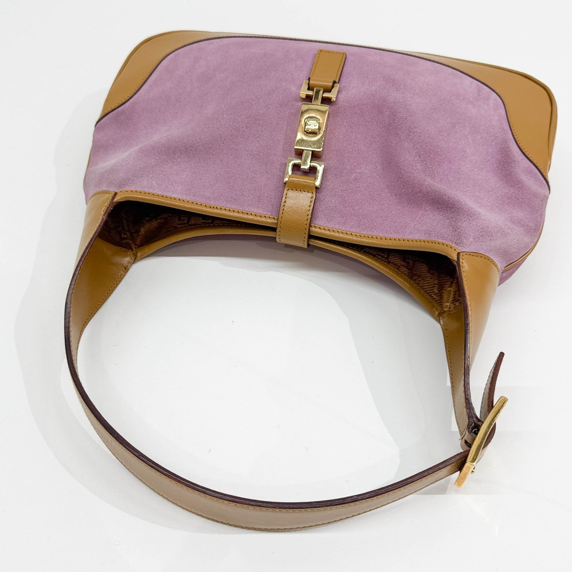 Jackie Lilac Suede Shoulder Bag