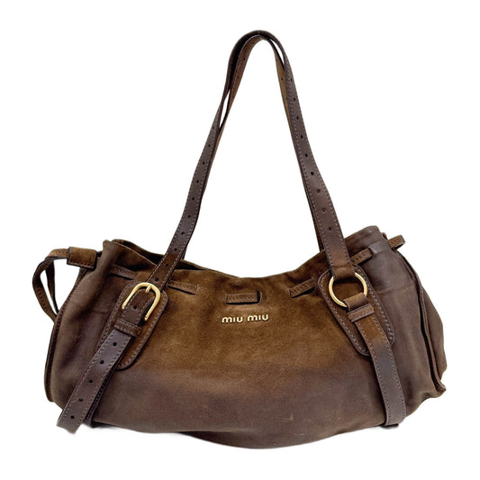 Brown Suede Shoulder Bag