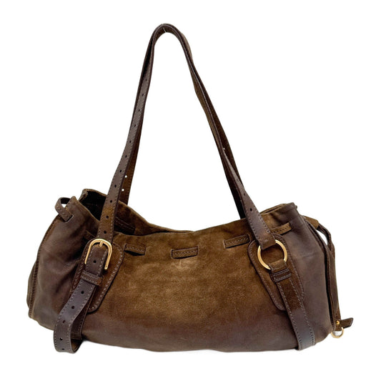 Brown Suede Shoulder Bag