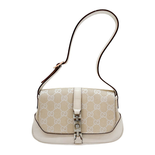 Mini Jackie White GG Canvas Shoulder Bag