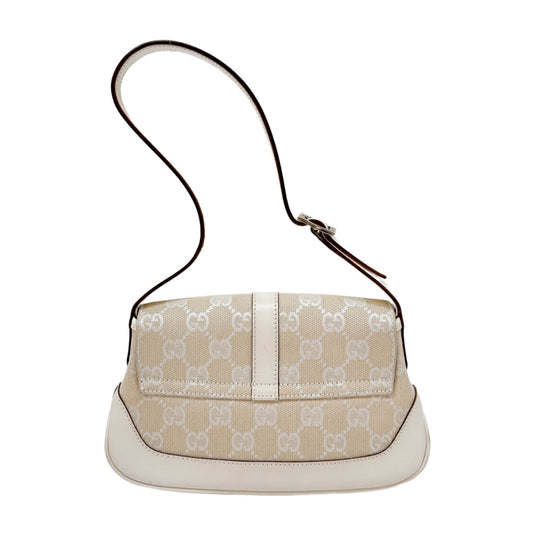 Mini Jackie White GG Canvas Shoulder Bag