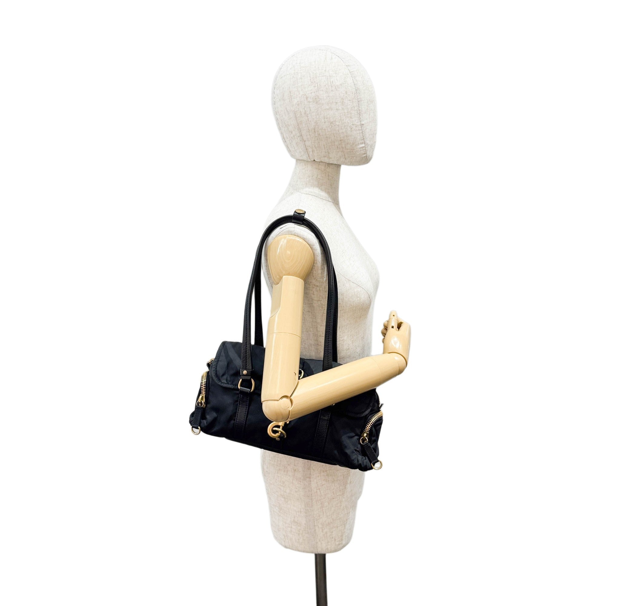 Black Nylon Shoulder Bag