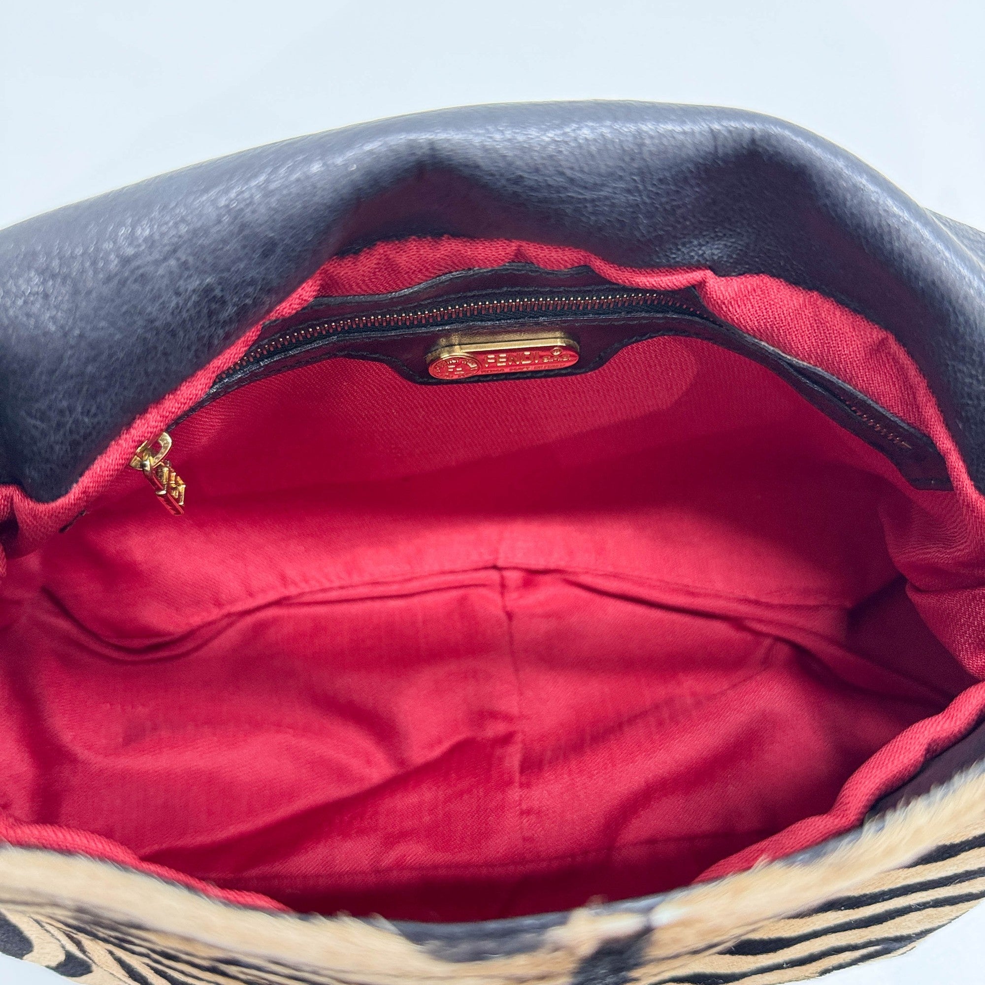 Mamma Baguette Brown Zebra Print Pony Hair Shoulder Bag