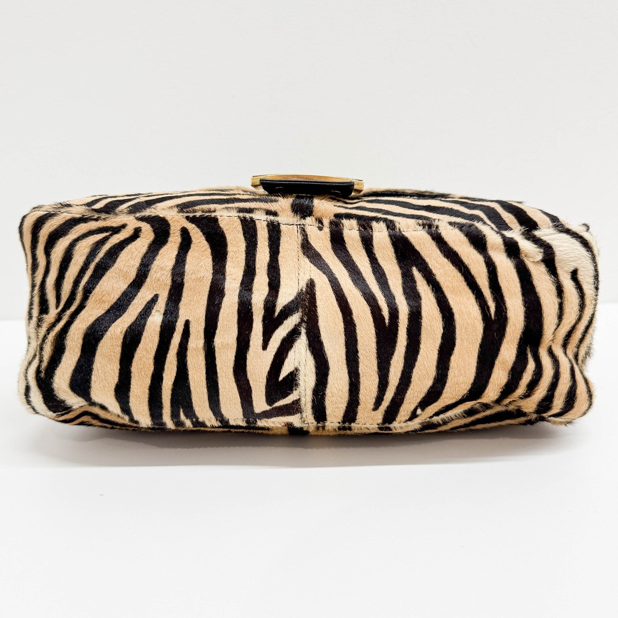 Mamma Baguette Brown Zebra Print Pony Hair Shoulder Bag