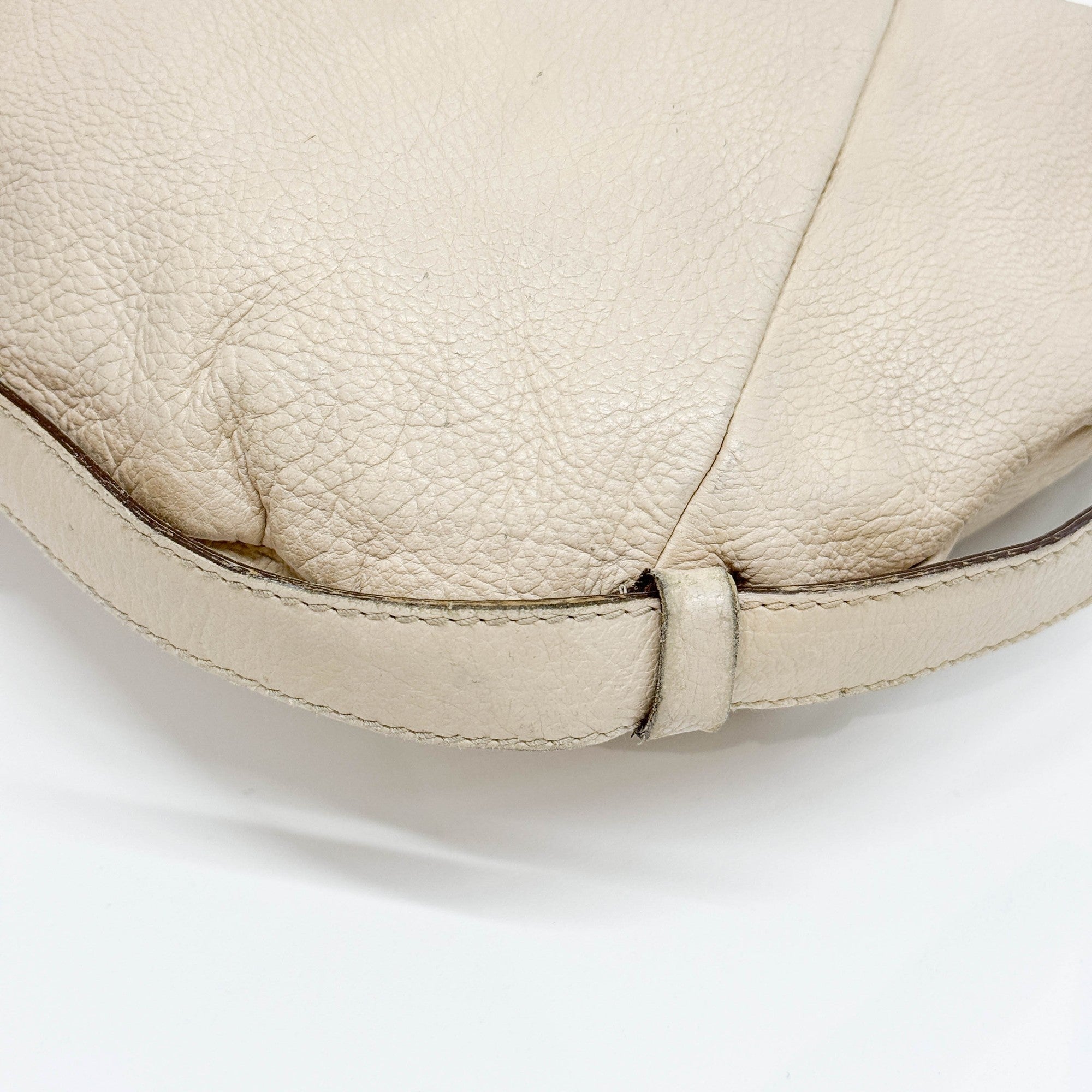 Mombasa Beige Leather Shoulder Bag