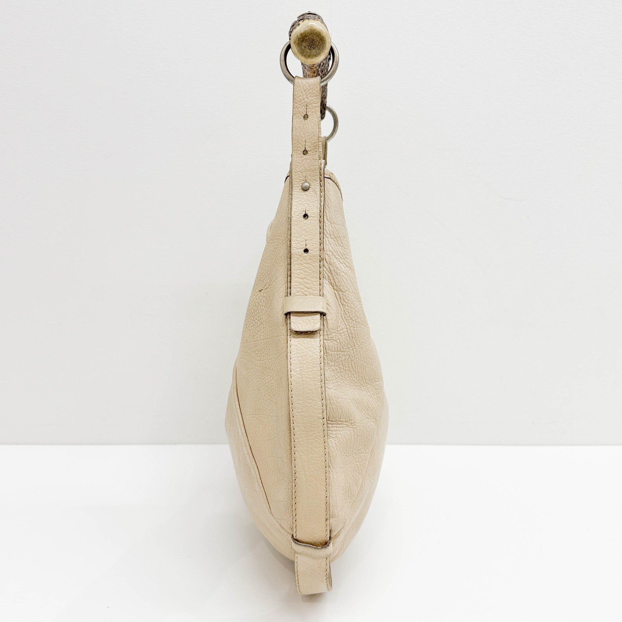 Mombasa Beige Leather Shoulder Bag