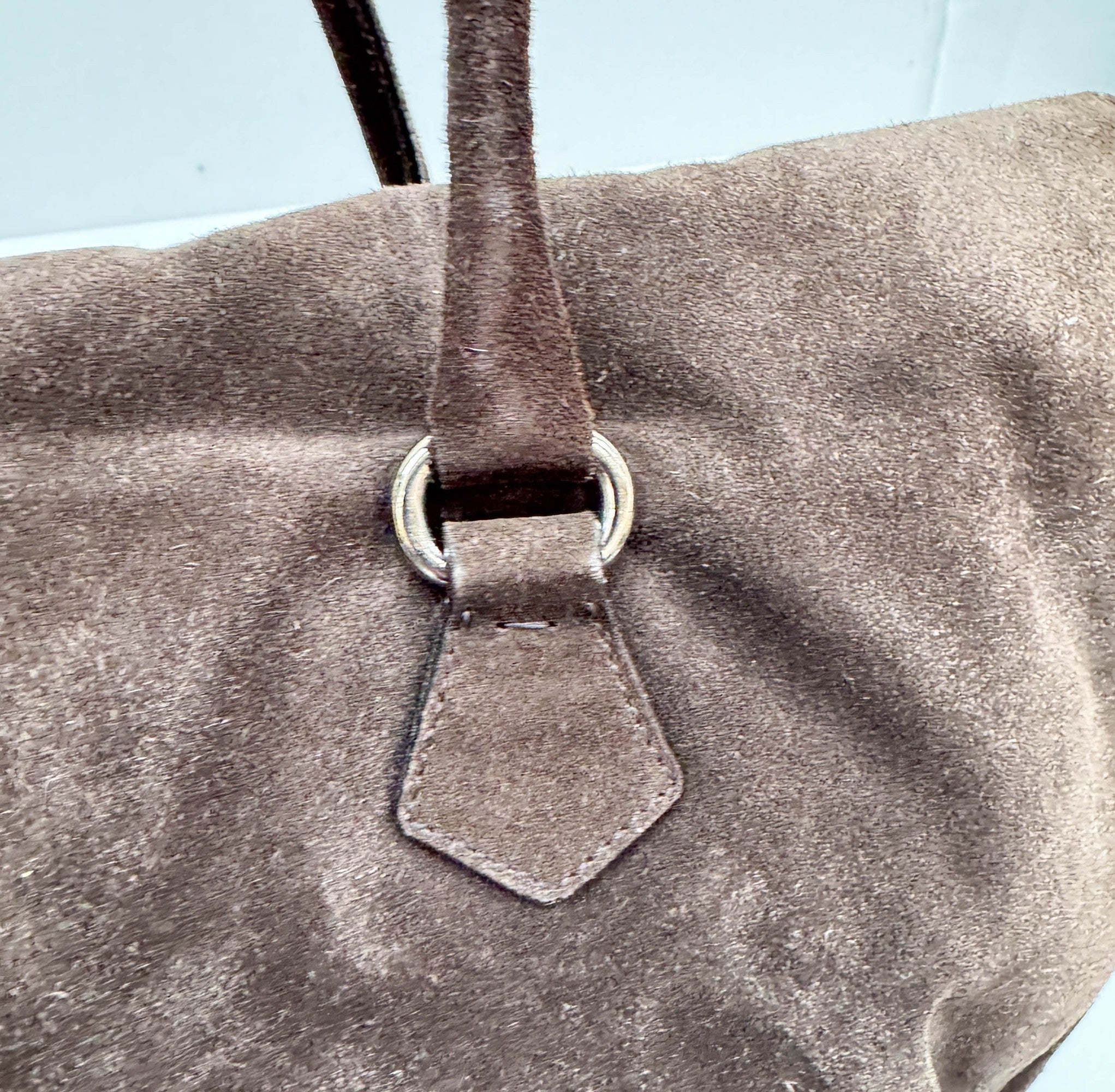 Brown Suede Tote Bag