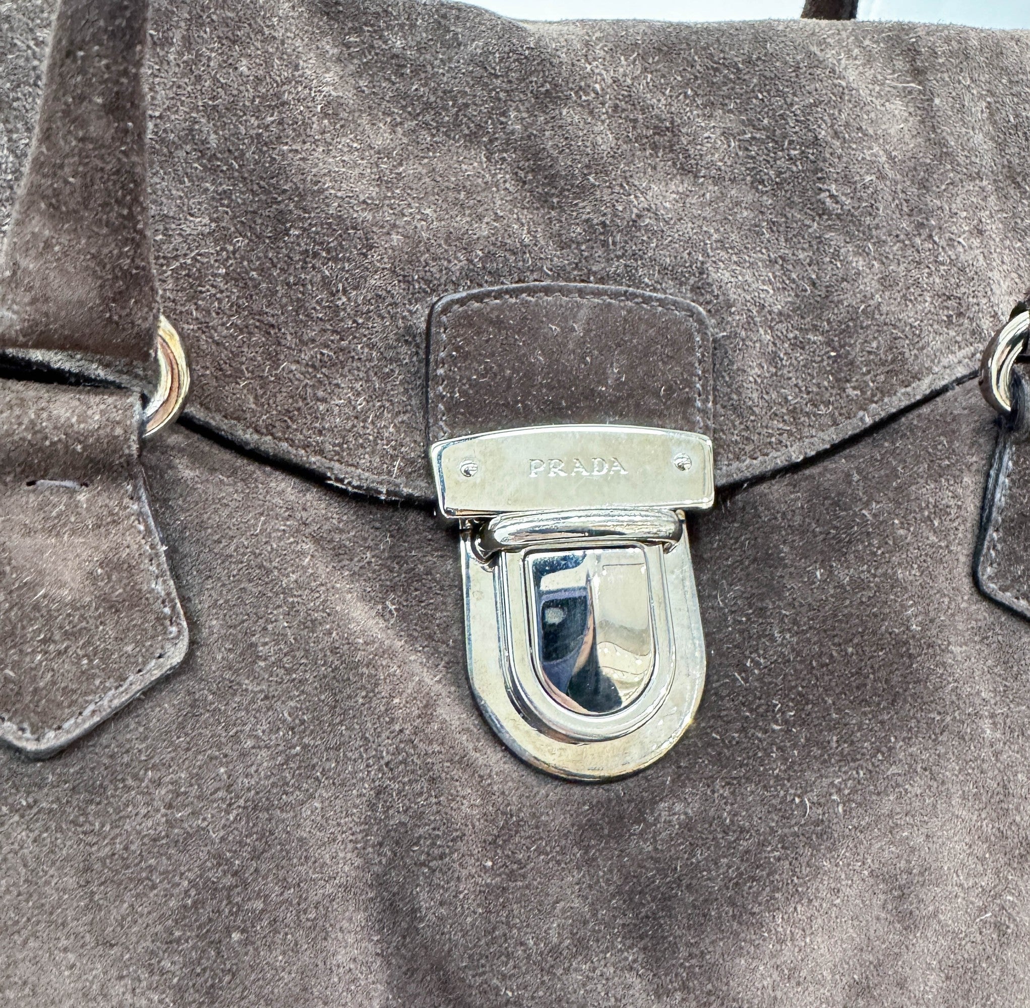 Brown Suede Tote Bag