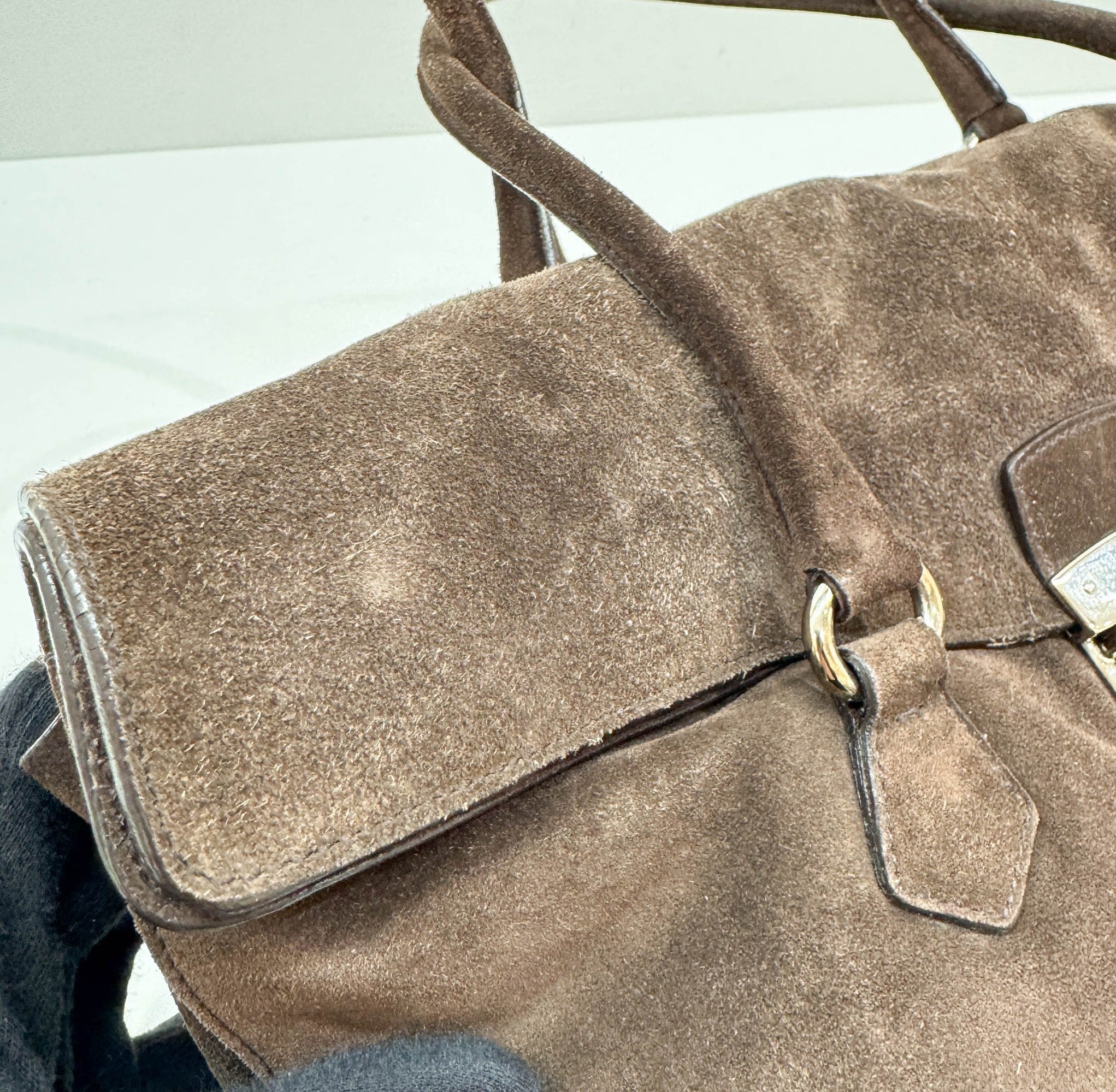 Brown Suede Tote Bag