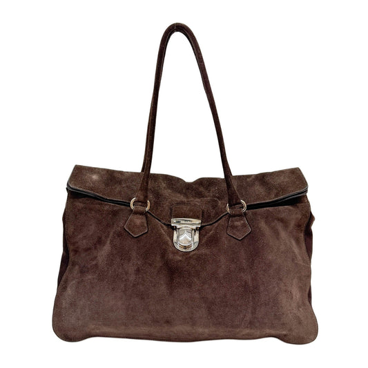 Brown Suede Tote Bag
